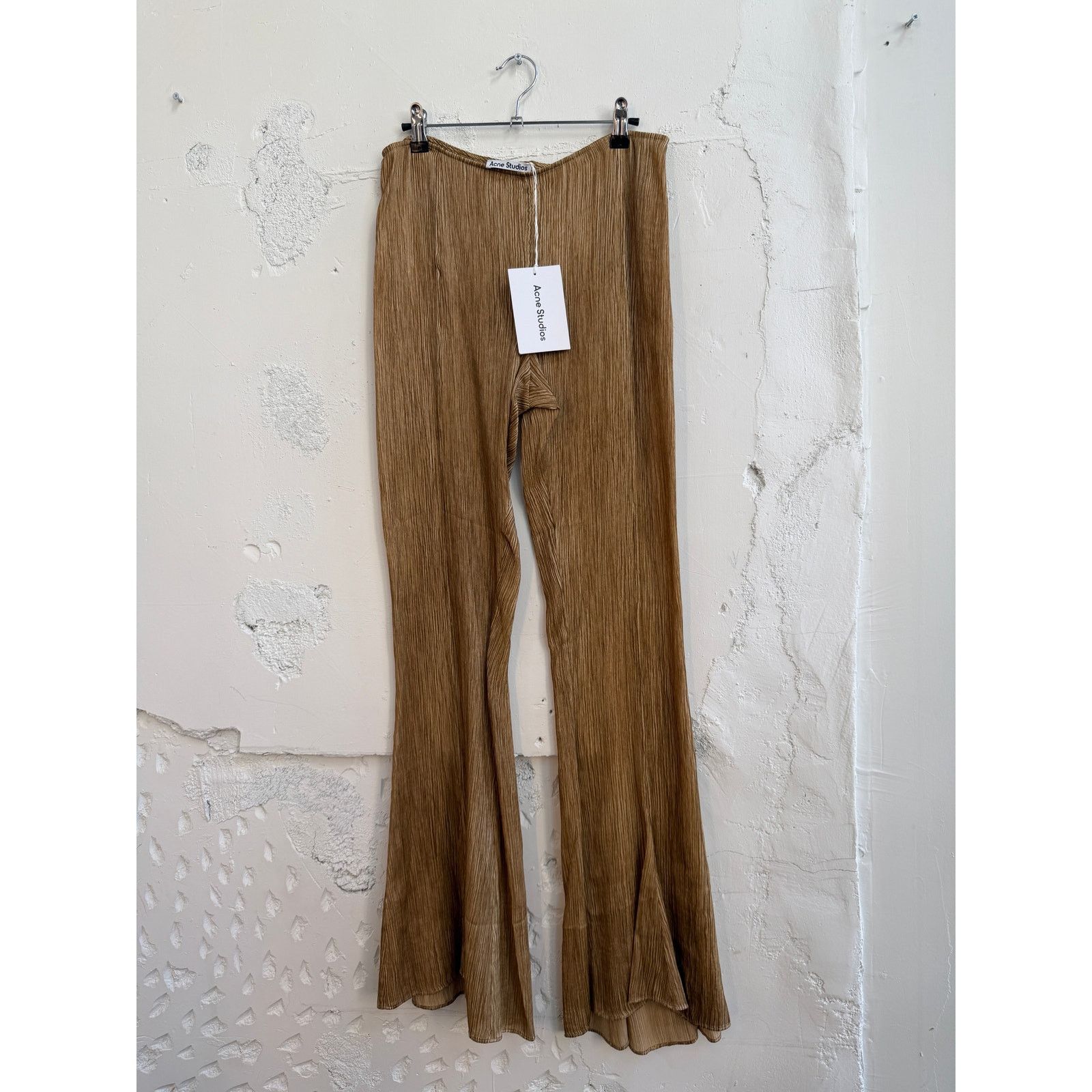 Acne Studios Acne Studios Brown Crinkled Trousers Size 26" / US 2 / IT 38 - 1 Thumbnail