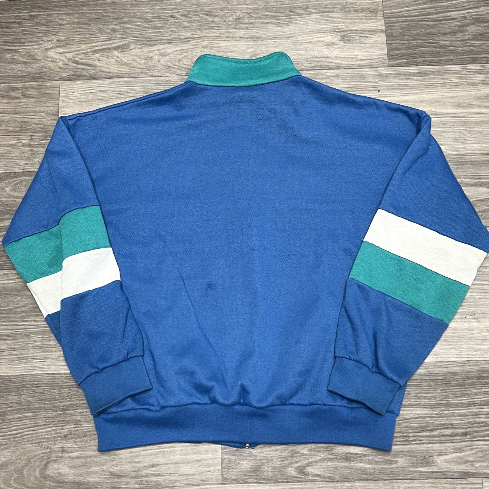 Spalding VINTAGE Spalding Sweatshirt Shirt Adult L Blue Cotton Blend Fleece 80s Tennis Full Zip Boxy Men Size US L / EU 52-54 / 3 - 3 Thumbnail