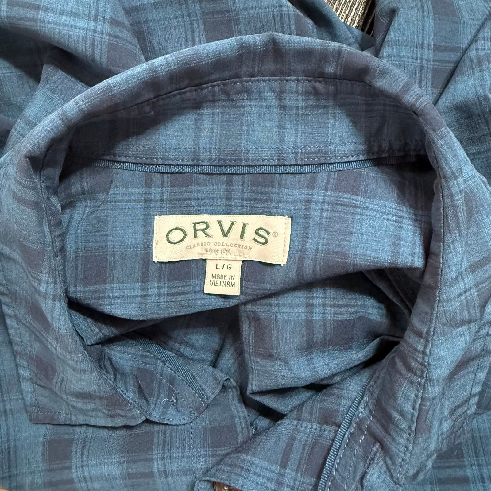 Orvis Orvis Classic Collection Blue Short-Sleeve Shirt | Sz L Size US L / EU 52-54 / 3 - 6 Thumbnail