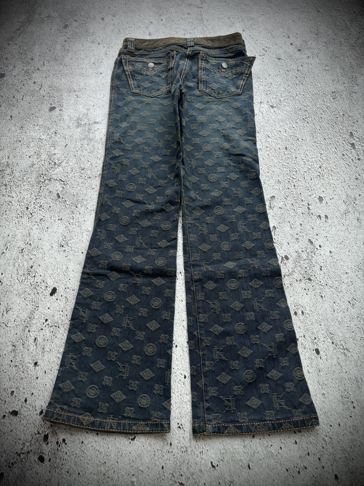 Hysteric Glamour 2000's GK flare monogram bootcut jeans Size 27" / US 4 / IT 40 - 1 Thumbnail