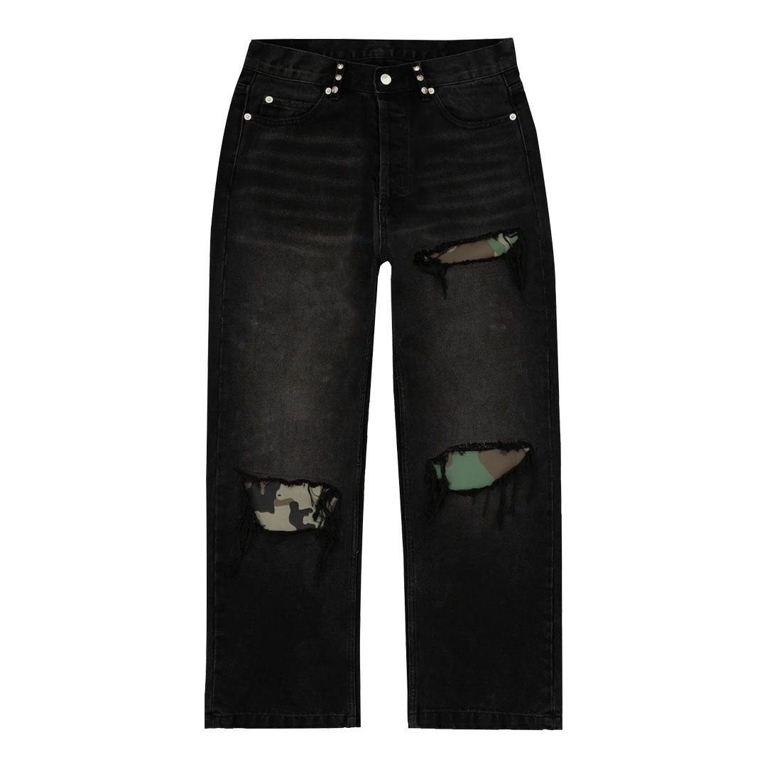 Bravest Studios Gutted Camo Black Denim Jeans Size US 28 / EU 44 - 1 Thumbnail