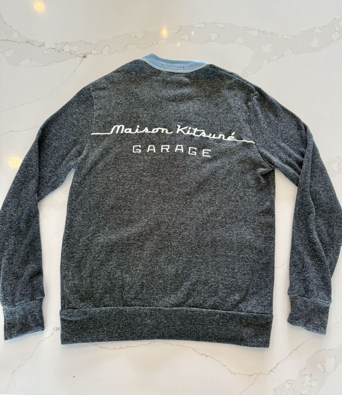 Maison Kitsune Archive Maison Kitsune Paris “Garage” Grey W/Blue Cardigan S Size US S / EU 44-46 / 1 - 3 Thumbnail