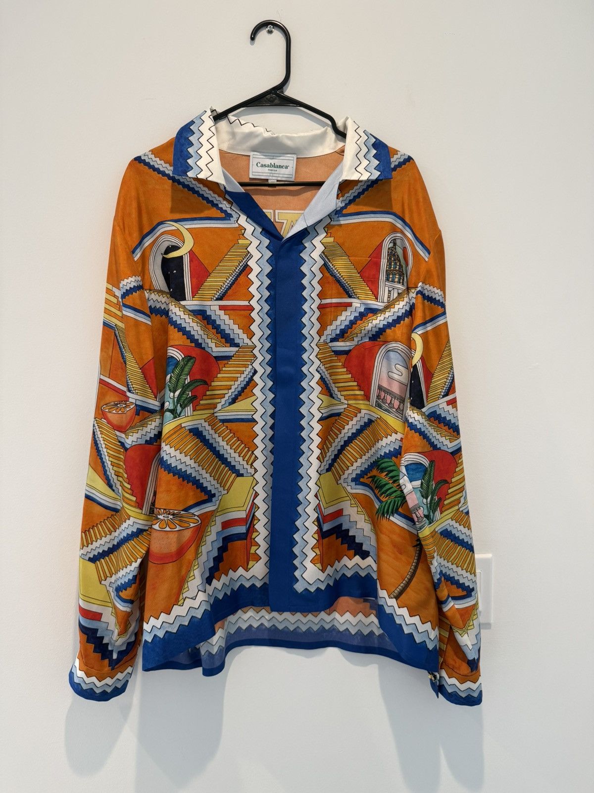 Casablanca CASABLANCA Escalier Infini Cuban Collar Silk Shirt Size US L / EU 52-54 / 3 - 1 Thumbnail