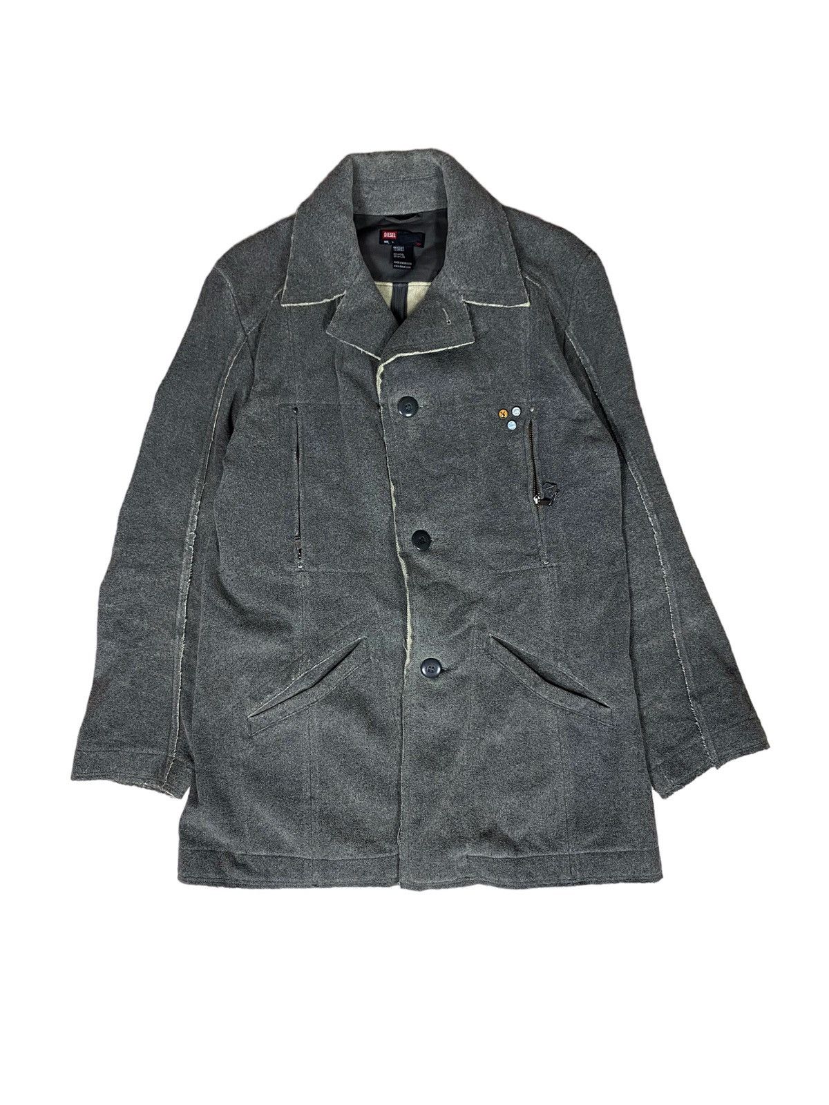 image of Trench Coat Diesel in Grey, Men's (Size Large)