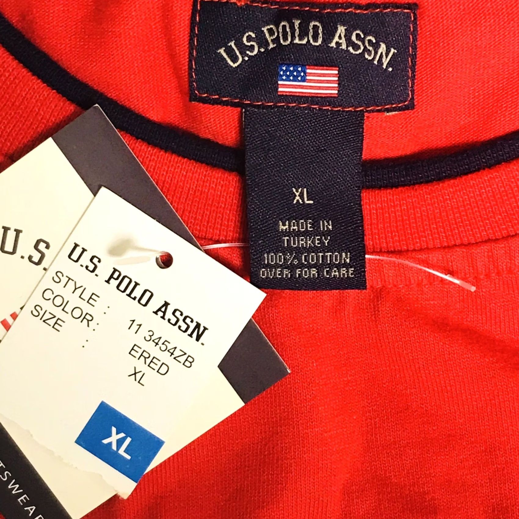 U.S. Polo Assn. VINTAGE U.S. Polo Assn. Men Red 1890 USA Denim Company Embroidered Short Sleeve T-Shirt XL Red Embroidered Polo Shirt Mens Size US XL / EU 56 / 4 - 3 Thumbnail