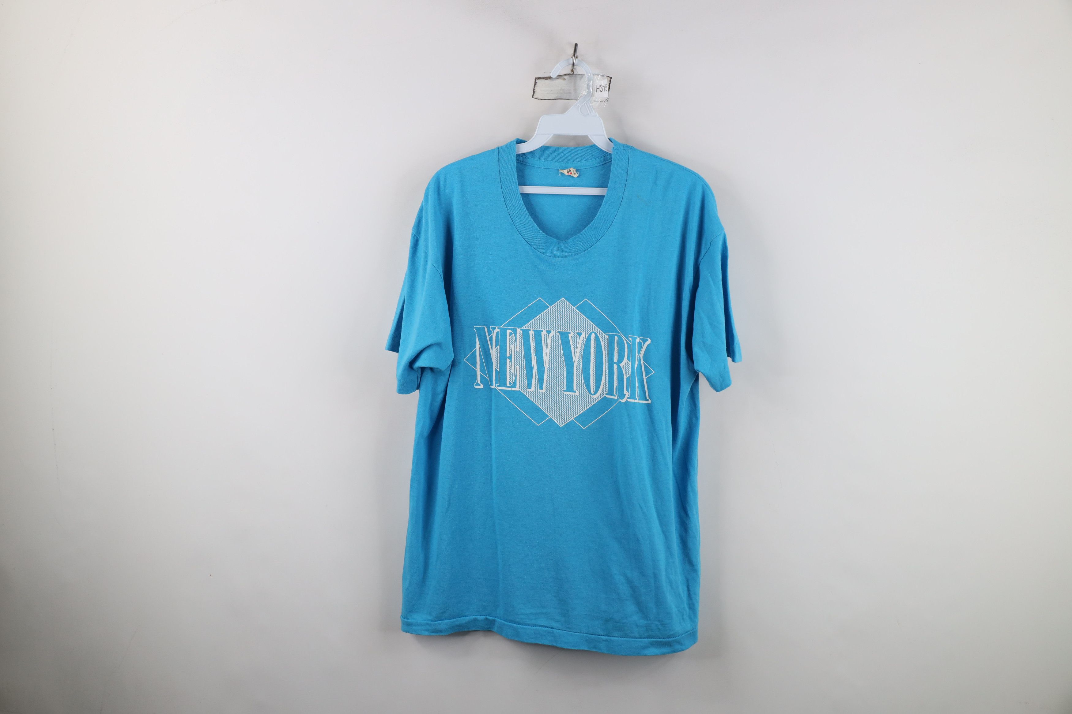 Vintage Vintage 80s 90s Streetwear Spell New York T-Shirt Blue USA Size US L / EU 52-54 / 3 - 1 Thumbnail