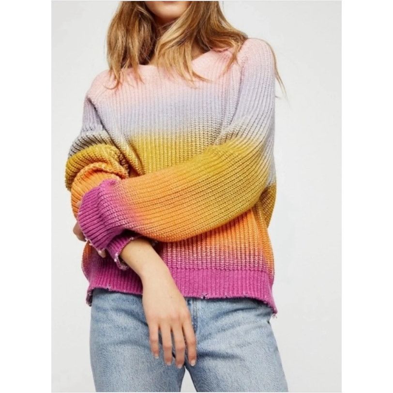 Zadig & Voltaire Zadig & Voltaire Womens Kary Rainbow Ombre Knit Sweater Sz S Size S / US 4 / IT 40 - 1 Thumbnail