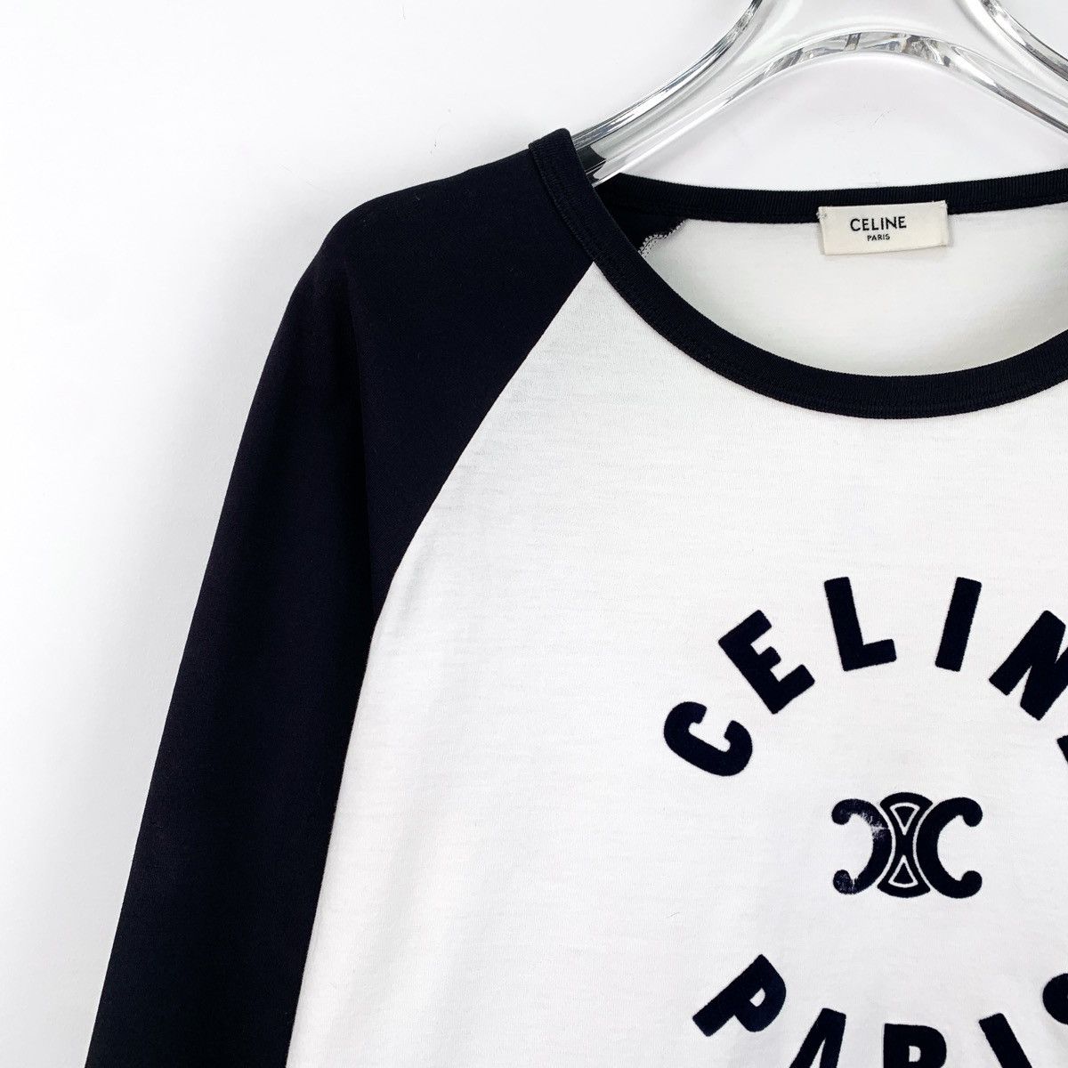 Celine Celine Letter Flocked Long Sleeve T-shirt K26WX Size XL / US 12-14 / IT 48-50 - 3 Thumbnail