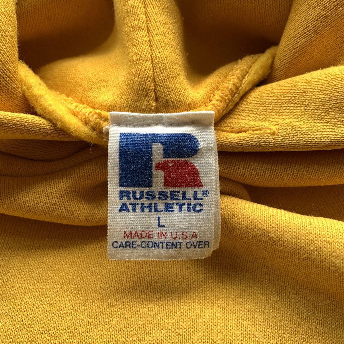Russell Athletic Vintage Russell Atlethic Blank Yellow Hoodie Size US L / EU 52-54 / 3 - 4 Thumbnail