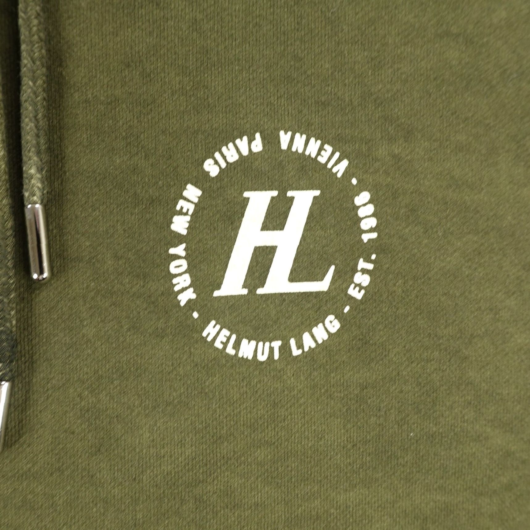 Helmut Lang VINTAGE Helmut Lang Hoodie Pullover Sweater Men Small Olive Green Graphic Print City 90s Size US S / EU 44-46 / 1 - 3 Thumbnail