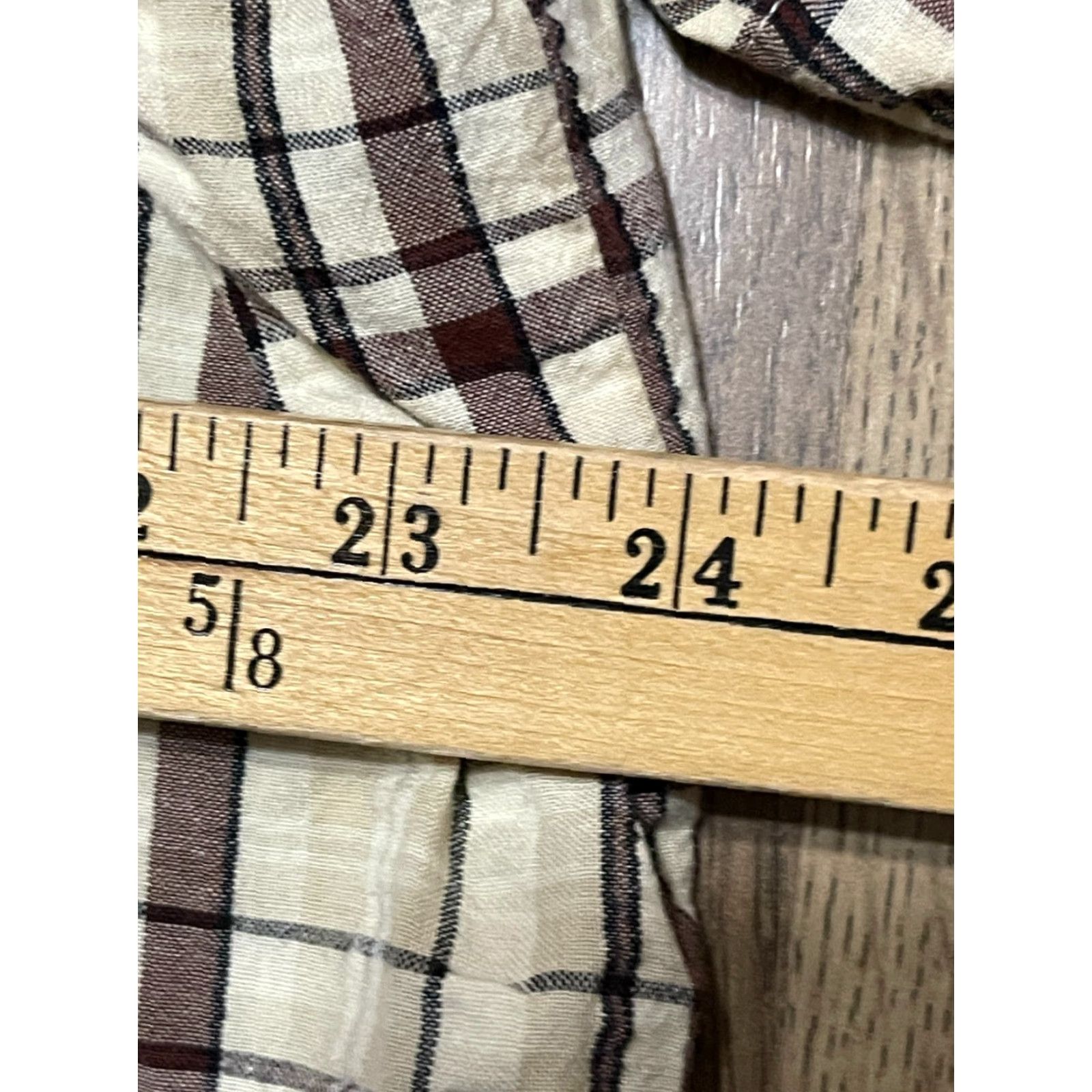 Blair Blair Shirt Women's 2XL Plaid Brown Yellow Button Up Short Sleeve Size XXL / US 16-18 / IT 52-54 - 7 Thumbnail