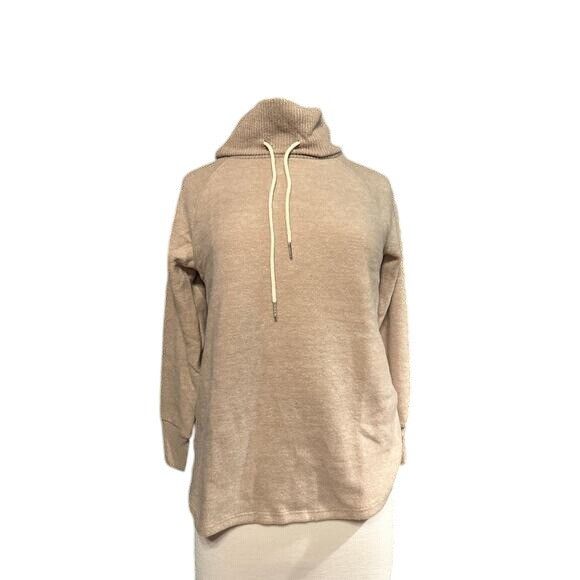 Anthropologie Cozy Beige Turtleneck Pullover Sweater With Drawstring For W Size S / US 4 / IT 40 - 1 Thumbnail