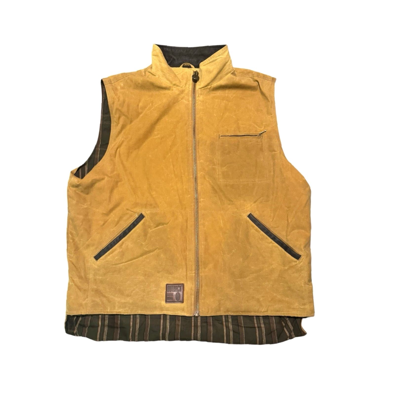 Vintage Outback Trading Company Canvas Sawbuck Oilskin Waxed Vest Jacket XXL Size US XXL / EU 58 / 5 - 2 Thumbnail