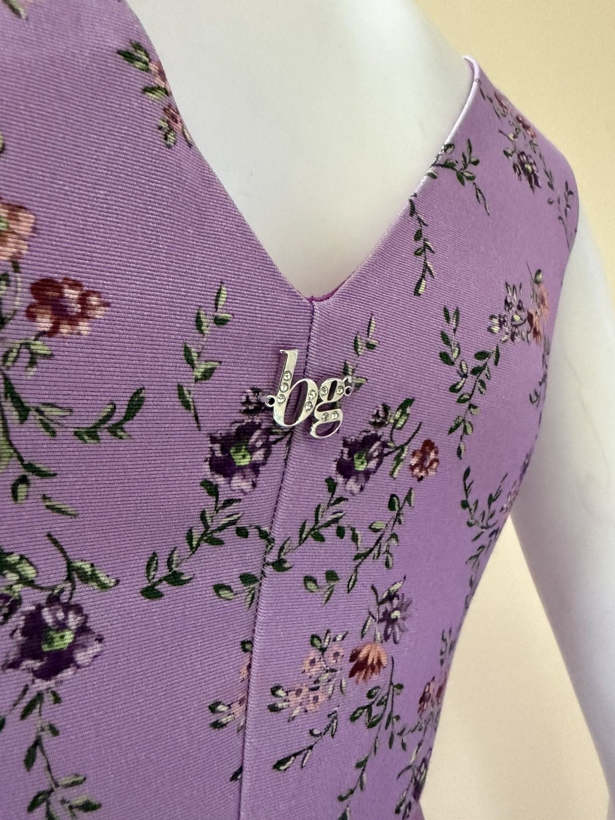 Blumarine Blugirl Blumarine Purple Sleeveless Floral Mini Dress Size XS / US 0-2 / IT 36-38 - 9 Thumbnail