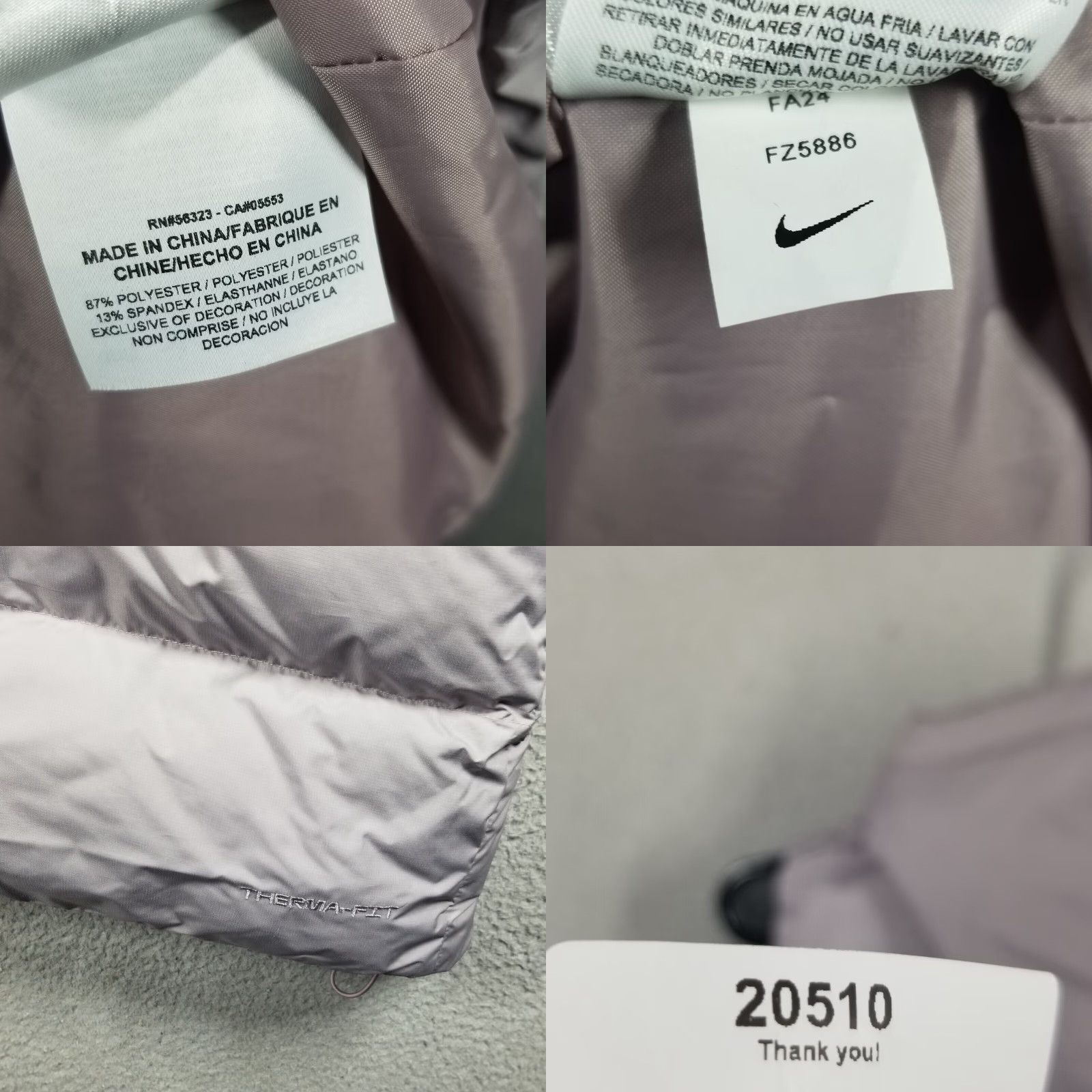 Nike Nike Therma-FIT Metro Puffer Vest Women S Hooded Jacket - Silver Color Sample Rare, Sleeveless, Zip, Softshell, Activewear, Logo Nike Size S / US 4 / IT 40 - 8 Thumbnail