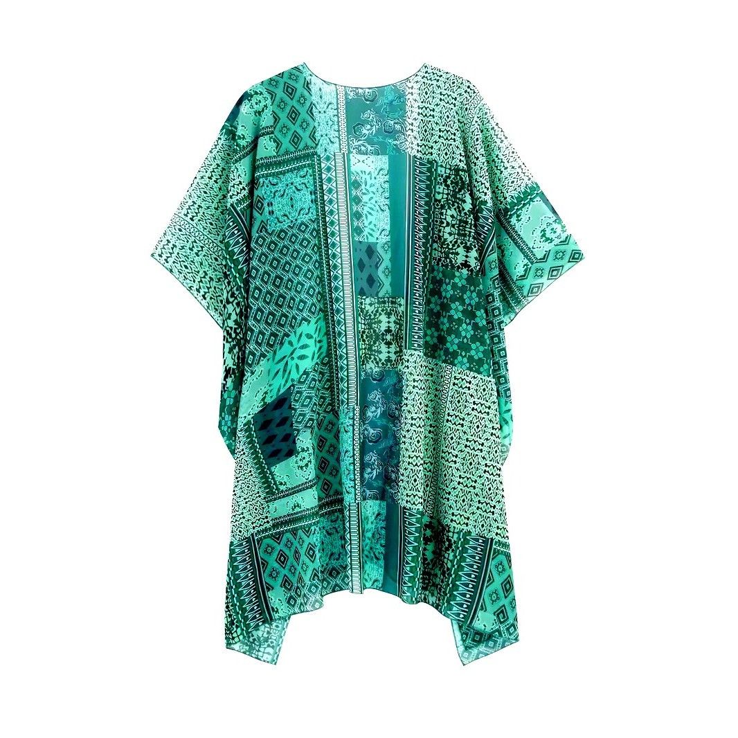Other CCC Bohemian Style Patchwork Cape Lightweight Sheer Fabric E Size ONE SIZE - 10 Thumbnail