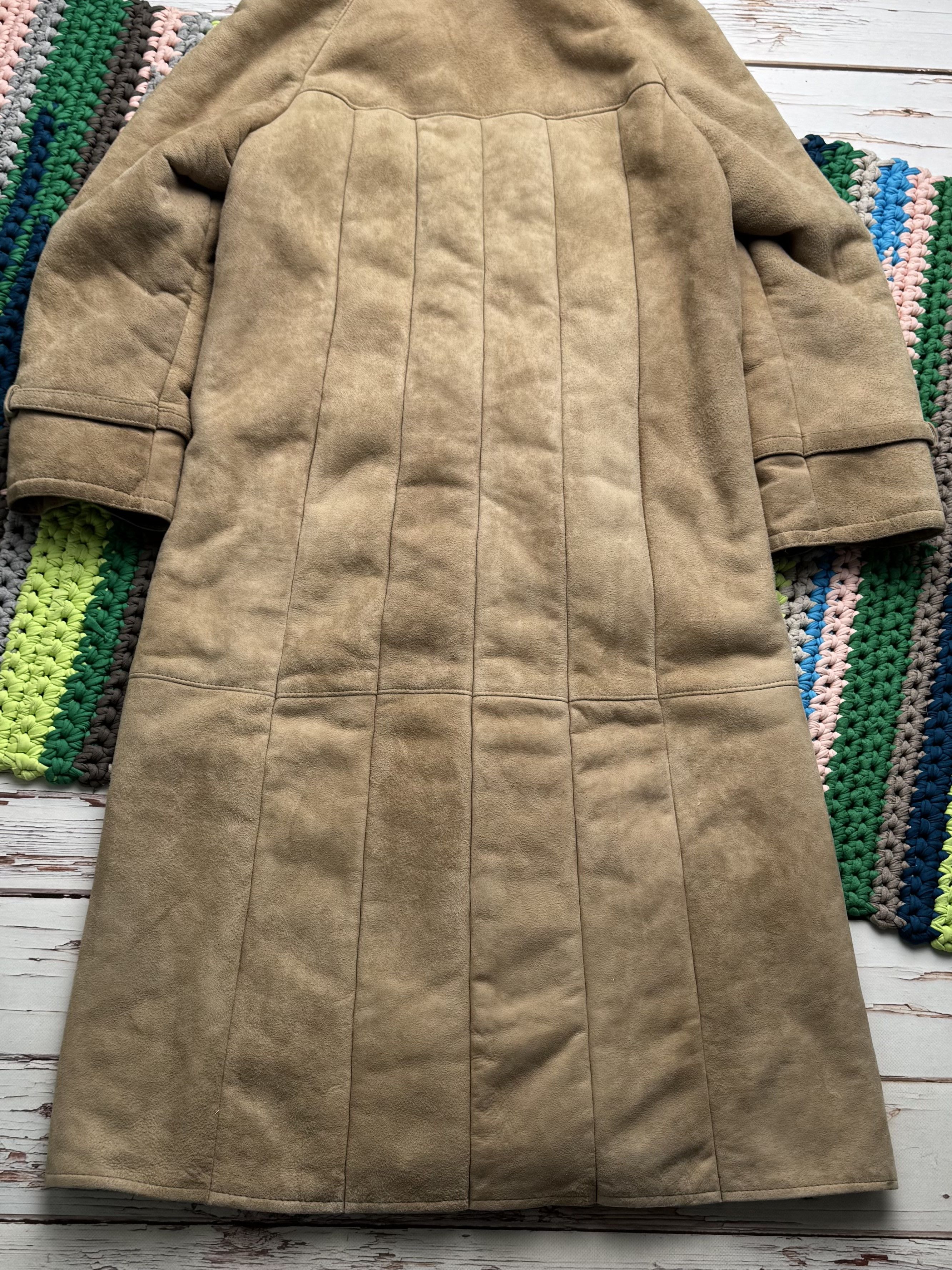 Vintage Y2K Shearling Leather Maxi Coat Longline Winter Y2K (ET1) Size L / US 10 / IT 46 - 12 Thumbnail