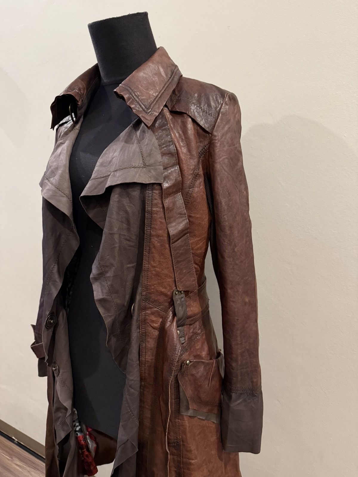 14th Addiction 2000’s avant-garde Leather coat korean designer brand tankus Size S / US 4 / IT 40 - 7 Thumbnail