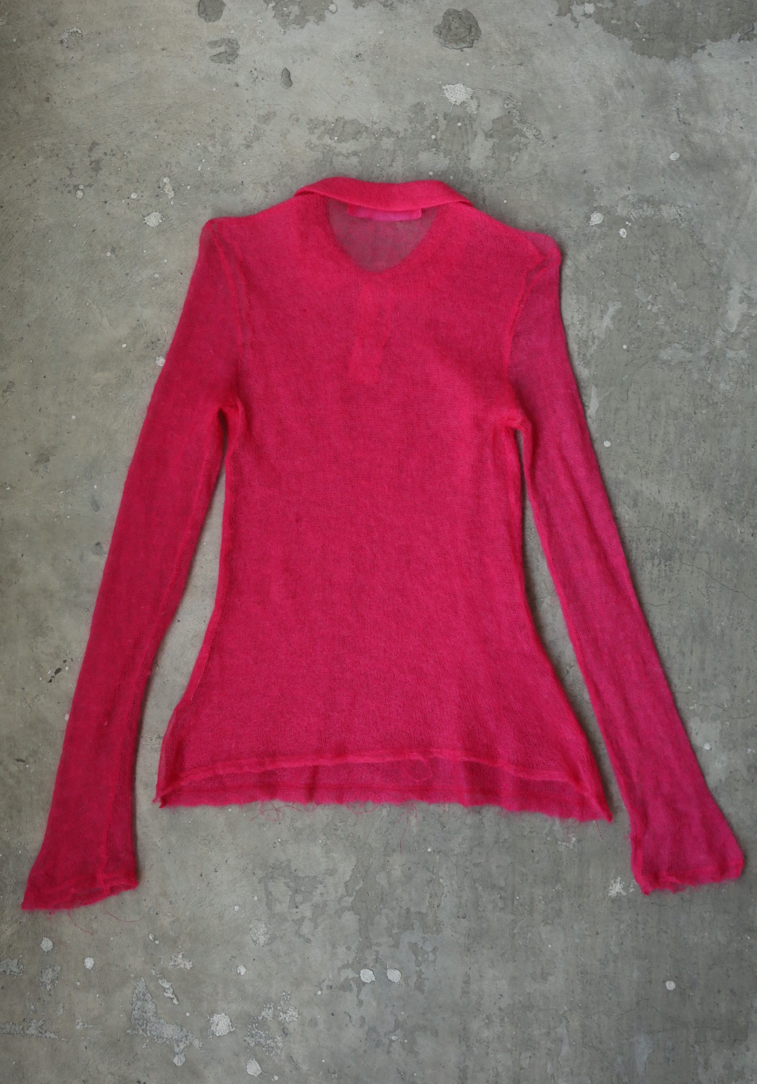 Comme des Garcons Junya Watanabe - F/W 04 - Mohair Polo Longsleeves Size US S / EU 44-46 / 1 - 2 Thumbnail