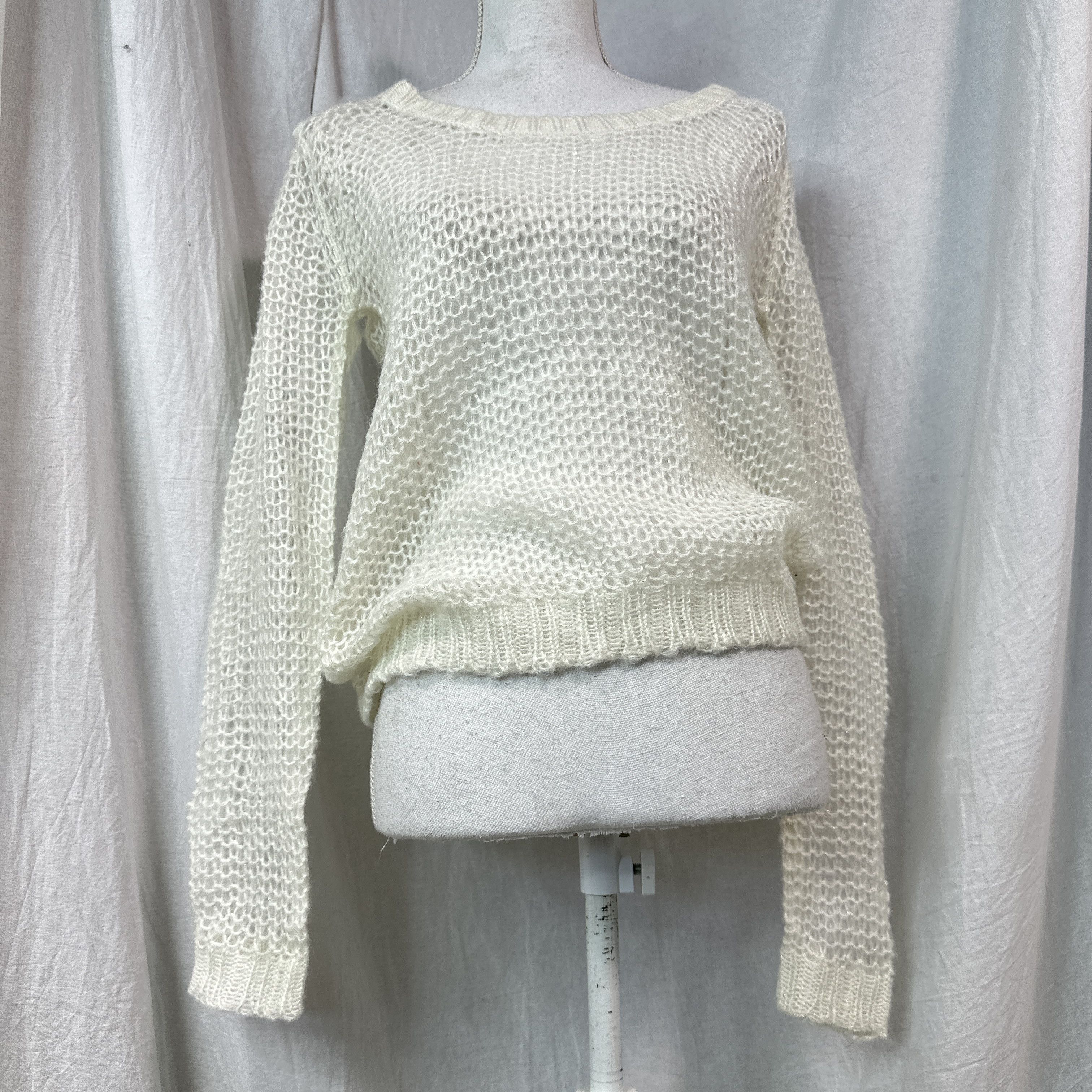 Vintage Vintage Avant Garde Crochet Openwork Sweater Y2K Size M / US 6-8 / IT 42-44 - 7 Thumbnail