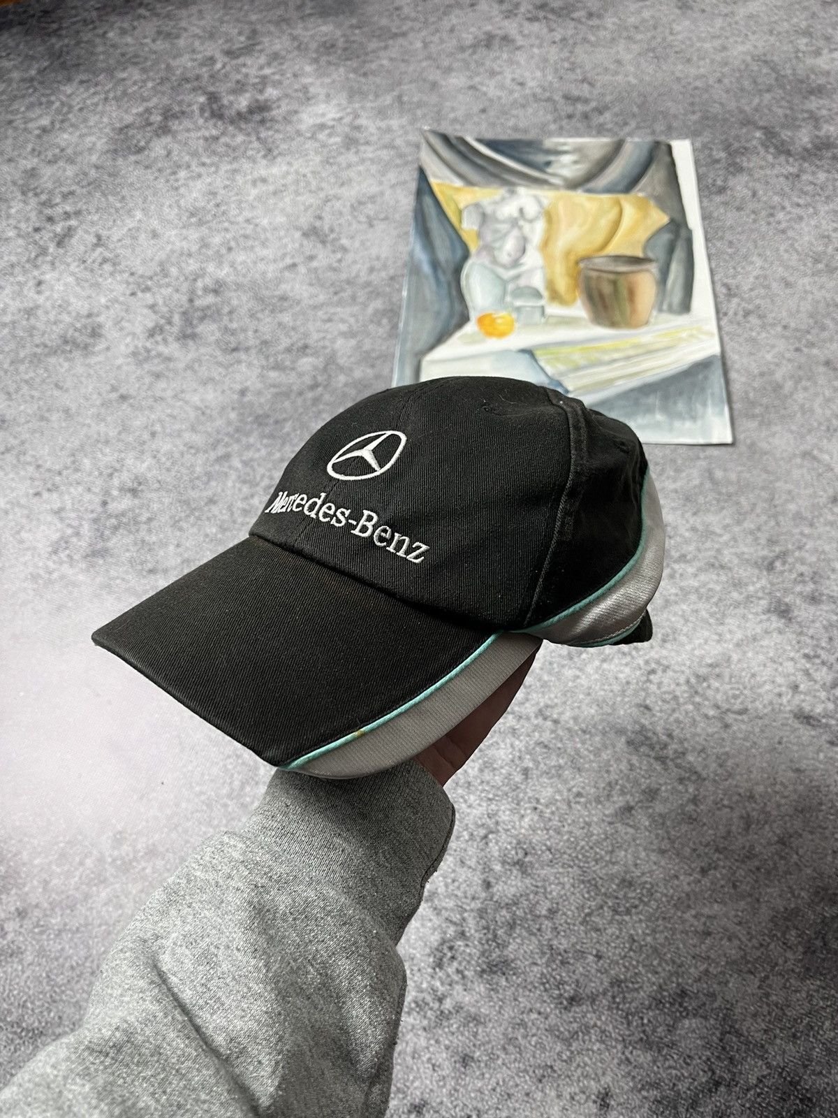 🔥 Vintage 00's Mercedes Benz Official Black Logo Cap Y2K