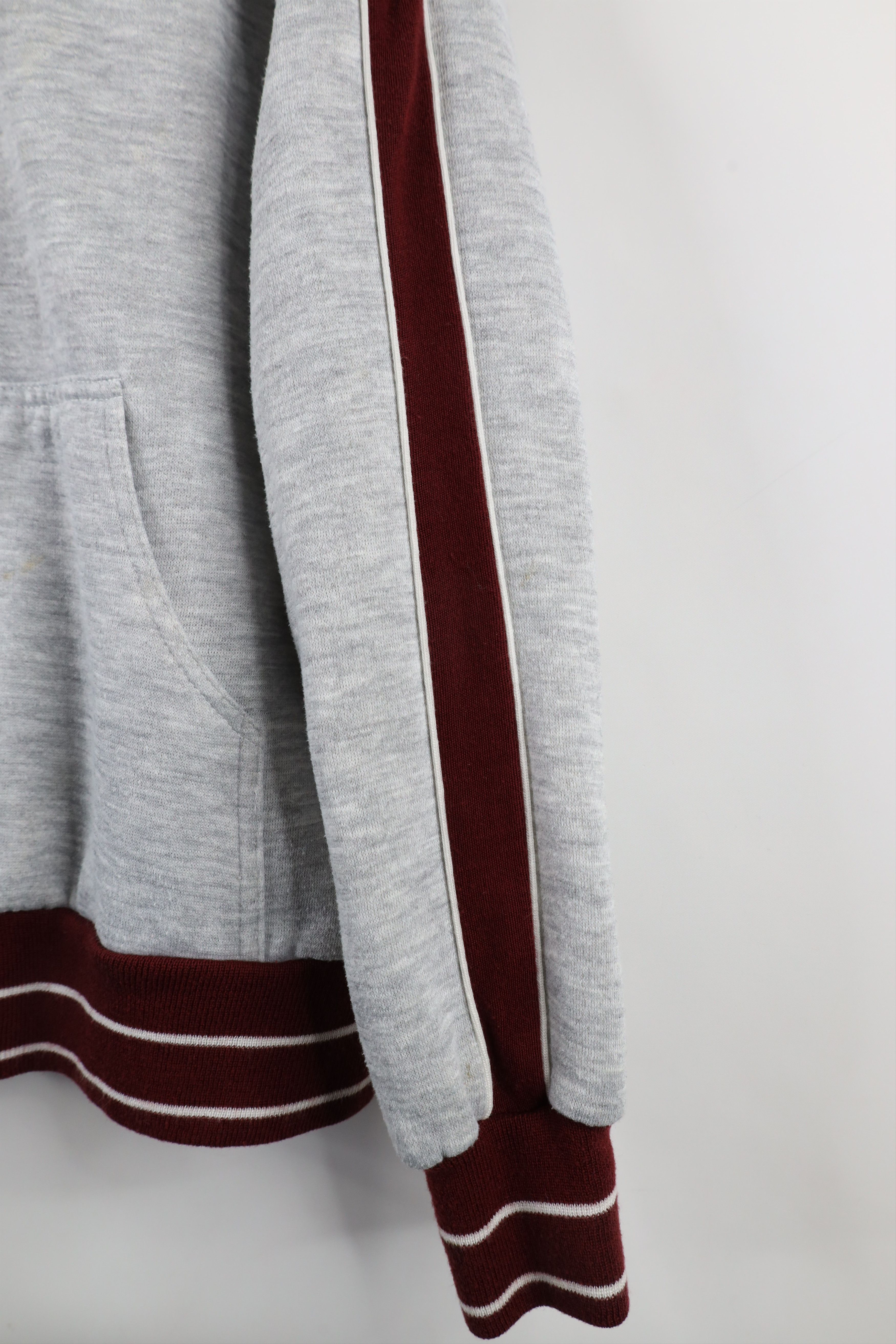 Vintage 70s Streetwear Striped Triblend Full Zip Hoodie