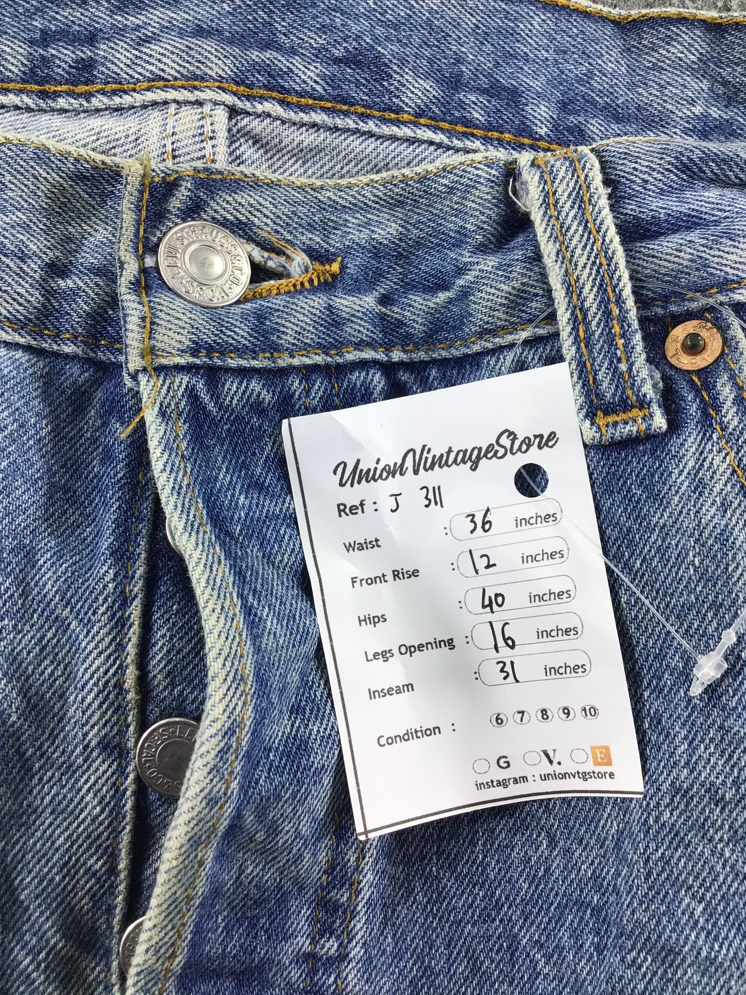 Levi's 90s Vintage Levis 501 Jeans-J311 Size US 36 / EU 52 - 11 Thumbnail