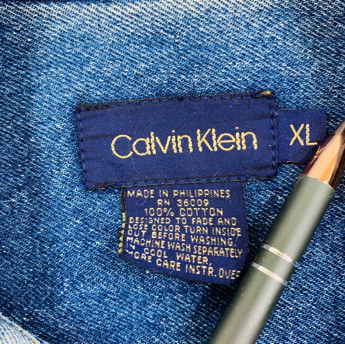 Calvin Klein Vintage Calvin Klein Denim Jacket w/ Natural Fade (XL) Size US XL / EU 56 / 4 - 8 Thumbnail