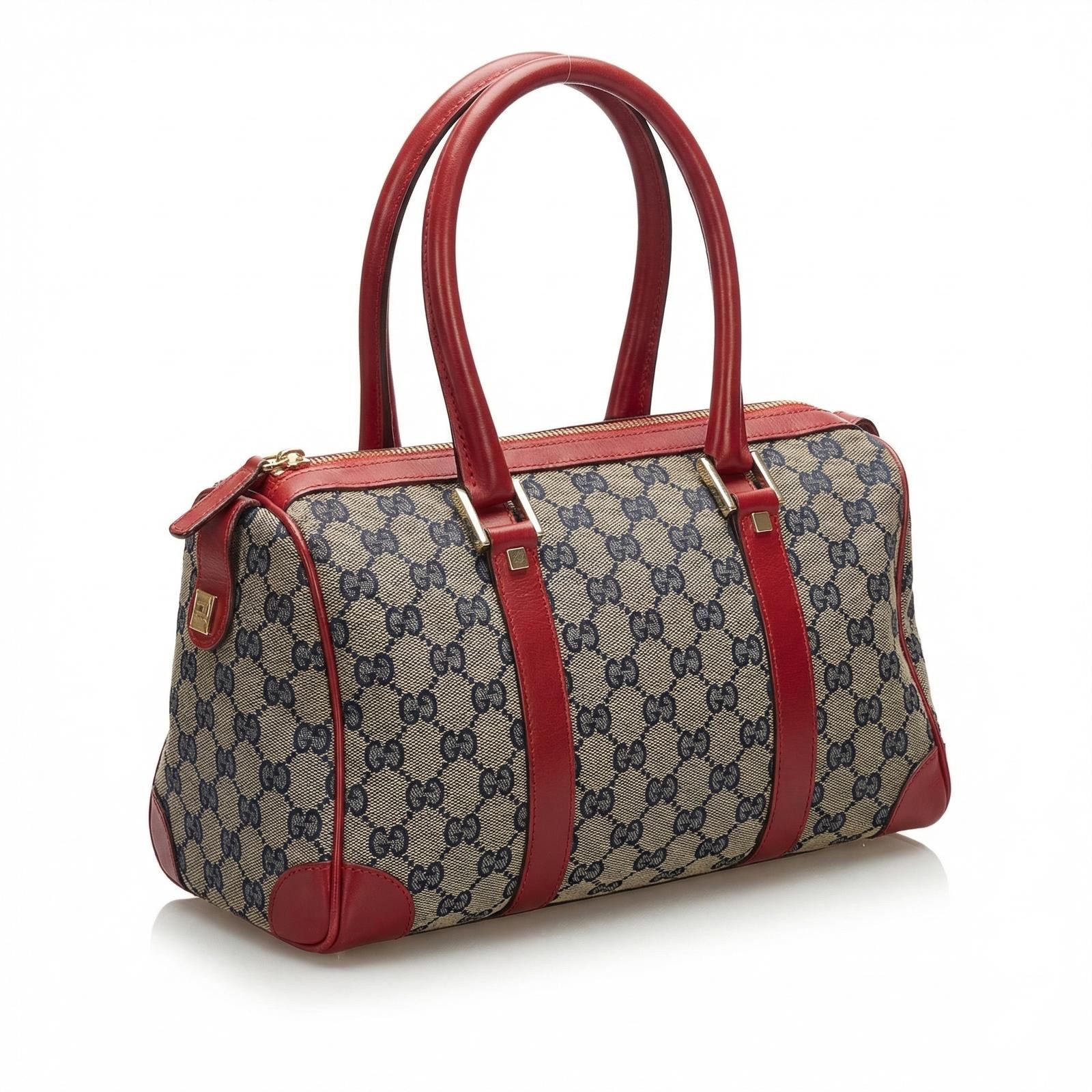 Gucci Gucci - Monogram Canvas and Red Leather Handbag Size ONE SIZE - 1 Thumbnail