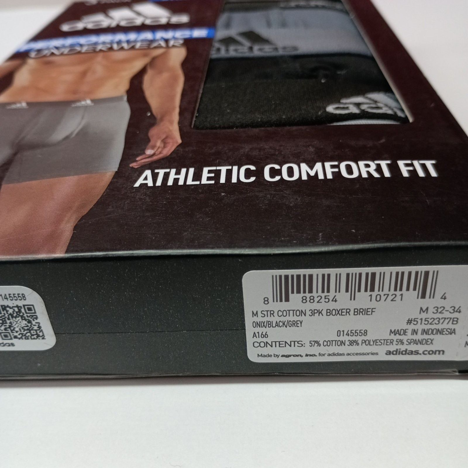 Adidas adidas Cotton Stretch Men's Boxer Briefs 3-Pack Size M Size 32 - 3 Thumbnail