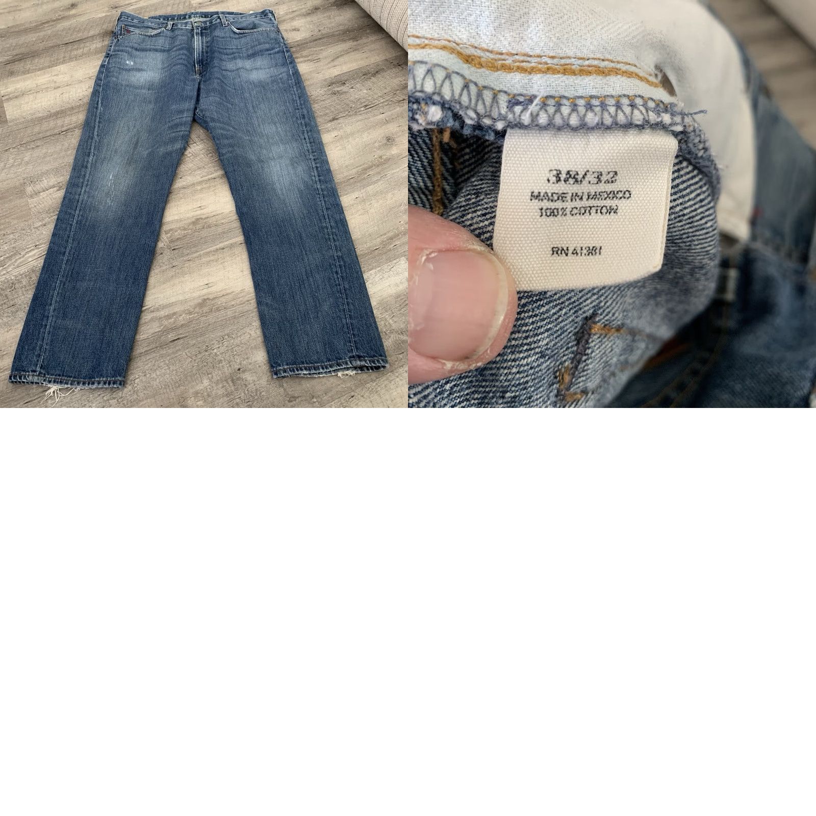 Polo Ralph Lauren POLO Ralph Lauren Jeans Mens 38x32 Blue Denim 300 Cortland Straight Fit Regular 5-Pocket Logo 100% Cotton Size US M / EU 48-50 / 2 - 8 Thumbnail