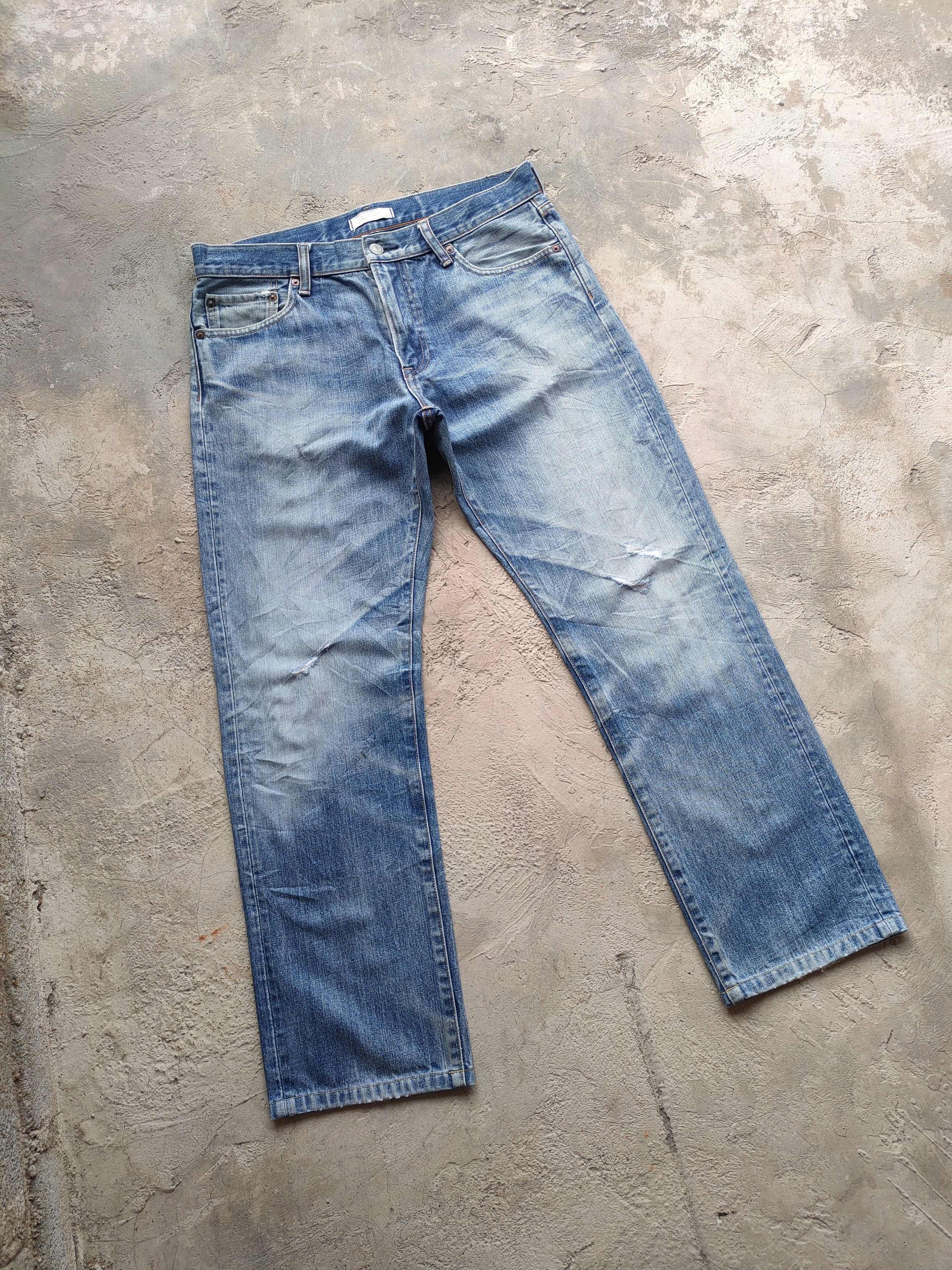 Japanese Brand × Vintage VINTAGE JAPANESE FADED DISTRESSED JEAN DENIM PANTS Size US 32 / EU 48 - 2 Thumbnail