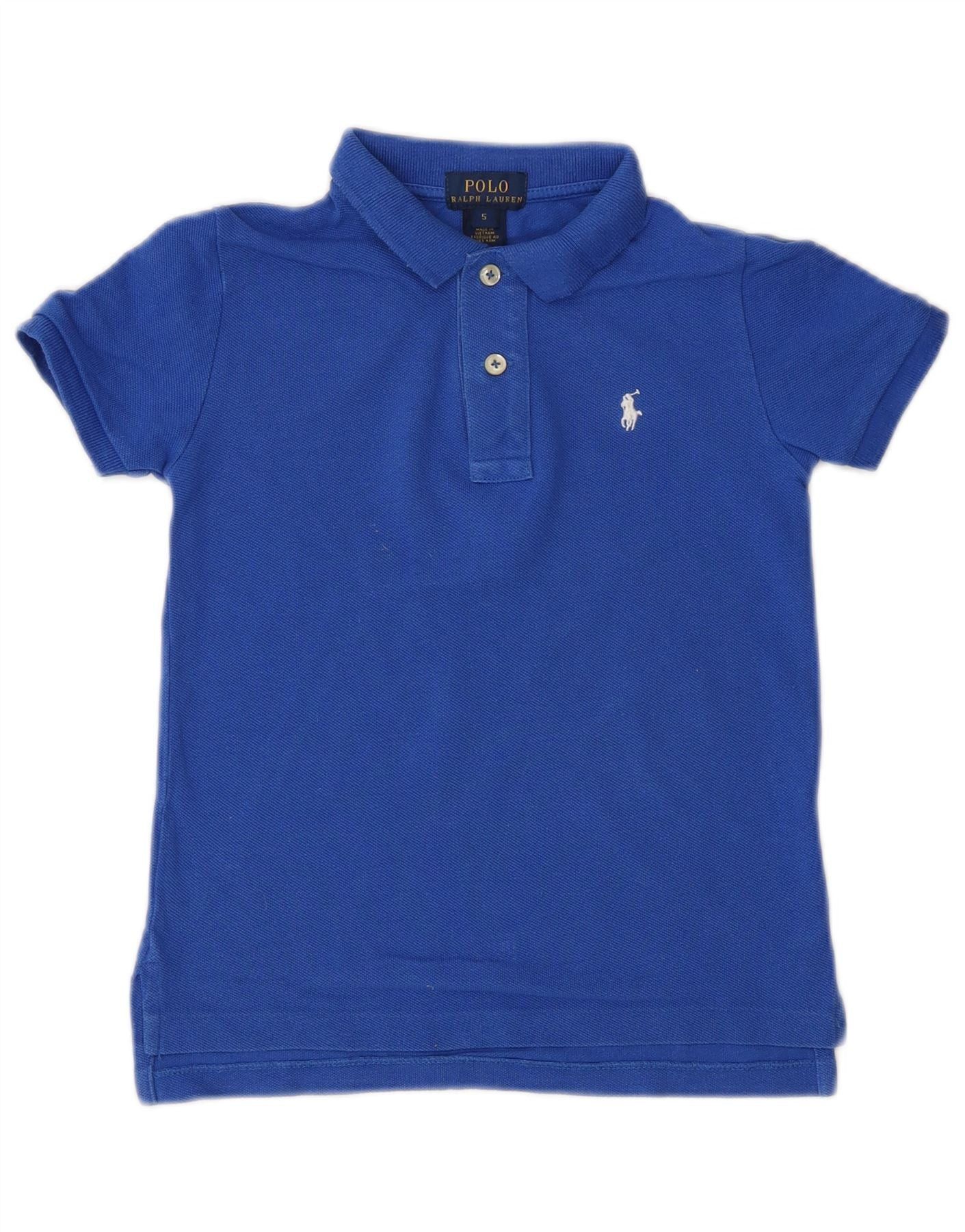 Polo Ralph Lauren Boys Polo Shirt 4-5 Years Blue Cotton Size XS / US 0-2 / IT 36-38 - 1 Thumbnail