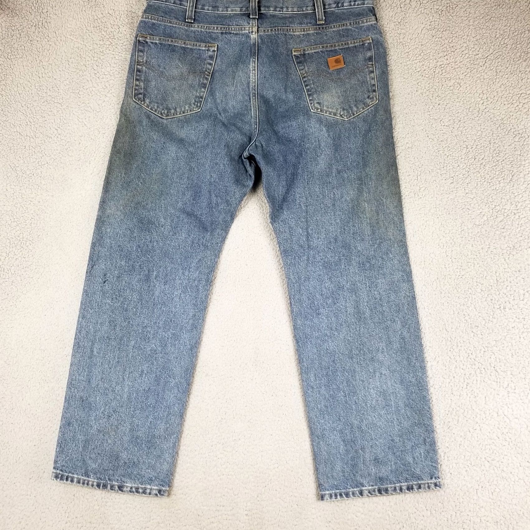 Carhartt Carhartt Jeans Mens 38x30 Vintage Denim Workwear B171 DST Blue 7-Pocket Relaxed Straight Cotton Blend Jeans Mens Size US 38 / EU 54 - 5 Thumbnail