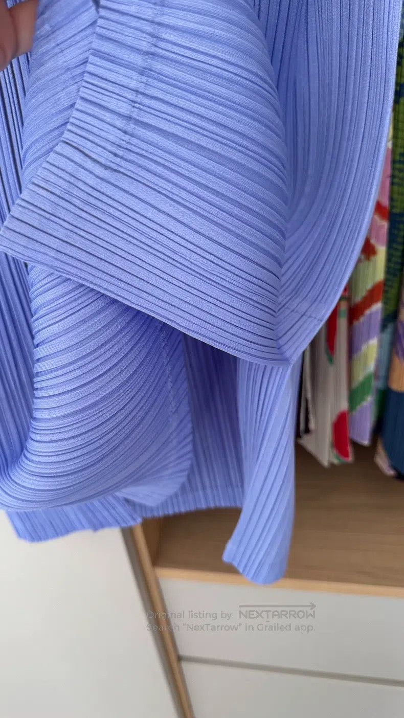 Issey Miyake Issey Miyake Blue Purple Side Slit Midi Skirt Size 25" / US 0 / IT 36 - 3 Thumbnail