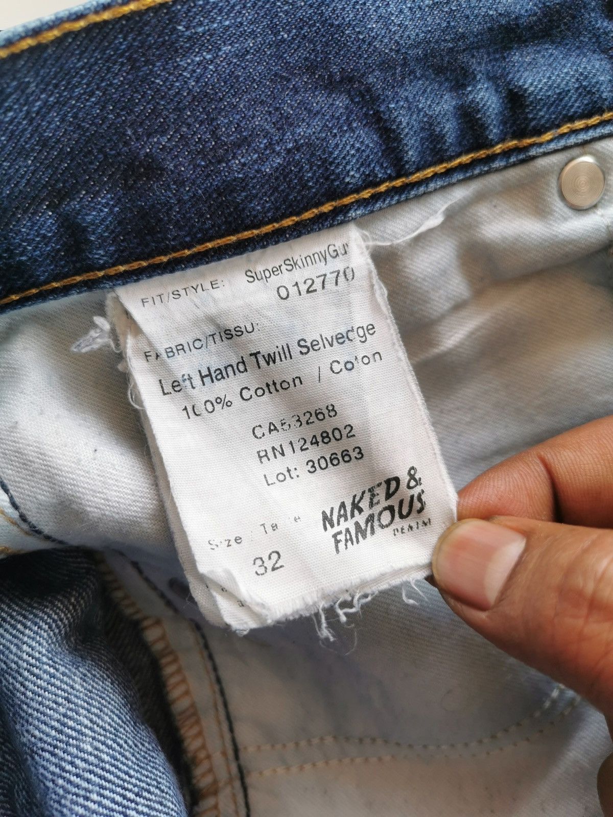 Naked & Famous Naked & Famous Left Hand Twill Selvedge SuperskinnyGuy 32x43 Size US 32 / EU 48 - 15 Thumbnail