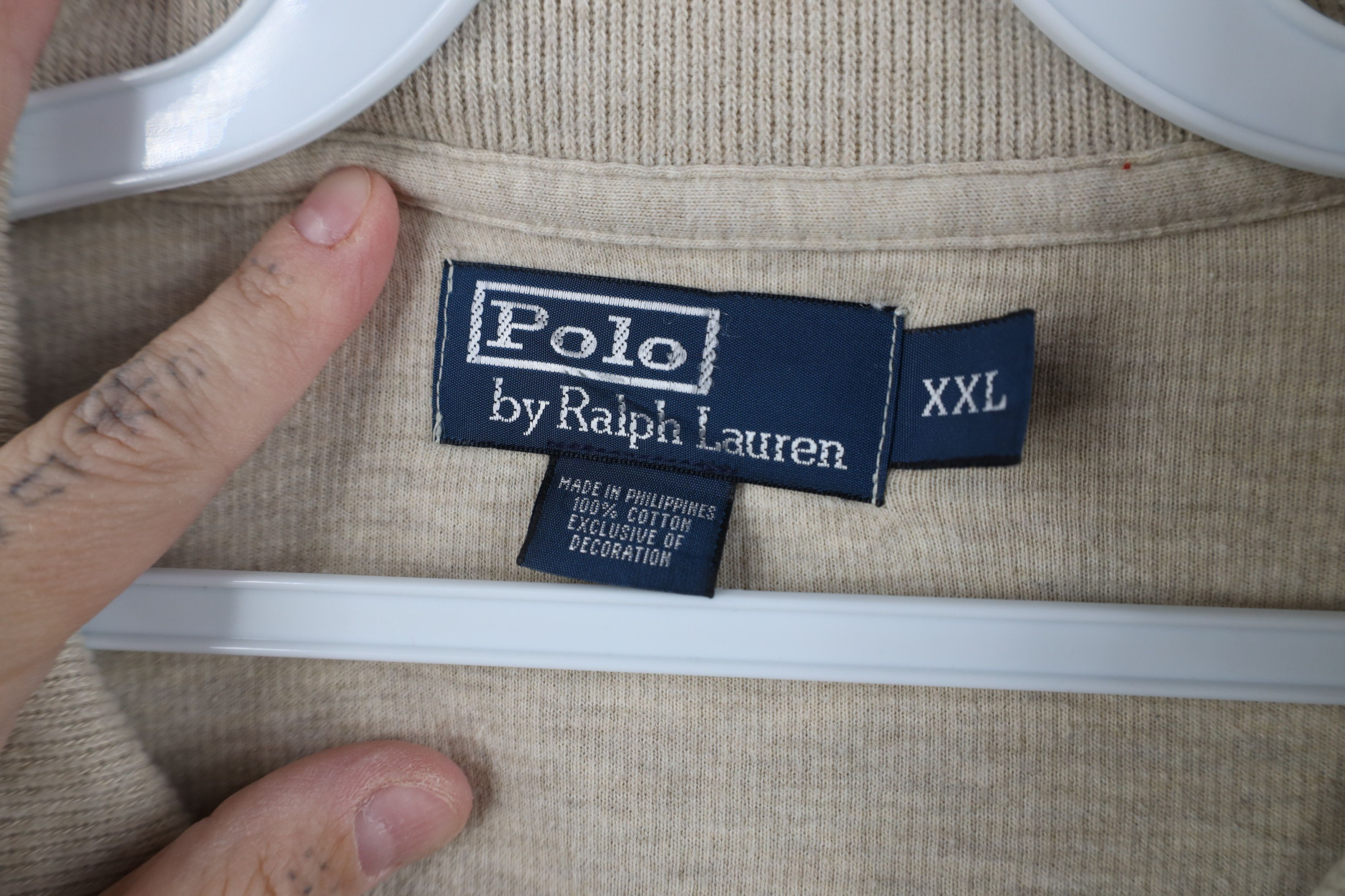 Ralph Lauren Vintage 90s Ralph Lauren Cotton Ribbed Knit Half Zip Sweater Size US XXL / EU 58 / 5 - 5 Thumbnail