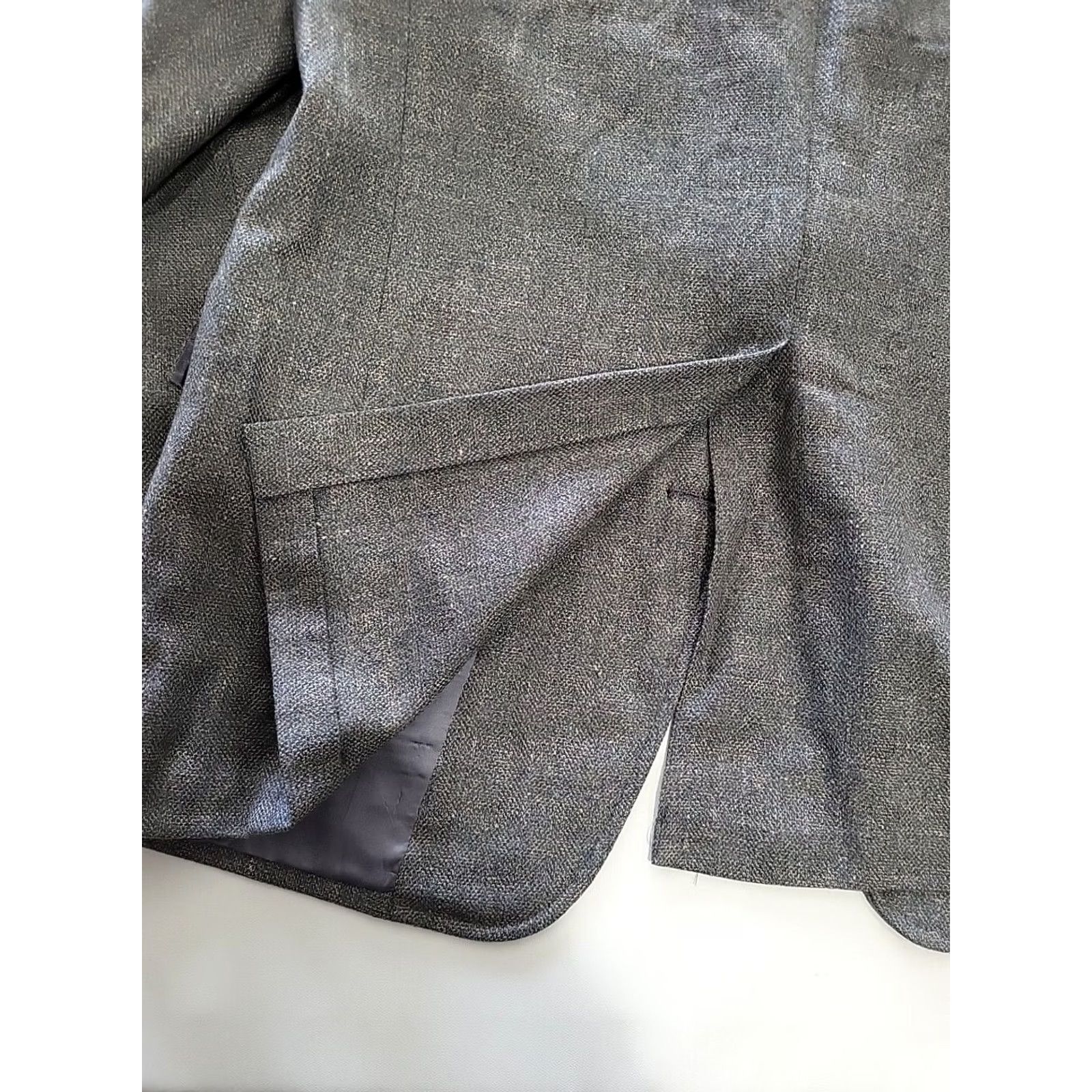 Hart Schaffner Marx VINTAGE Hart Schaffner Marx Diamonds Blazer Suit Jacket 80s Gray Blue Wool 44 Regular Men Mens Size 44R - 6 Thumbnail