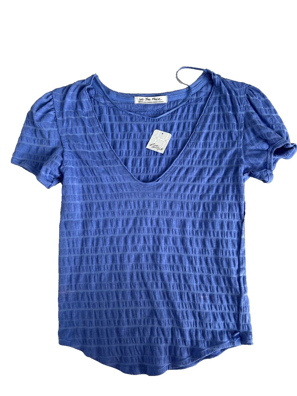 Free People Free People Sugar Cube Ruched Top Blue ( M ) Size M / US 6-8 / IT 42-44 - 2 Thumbnail