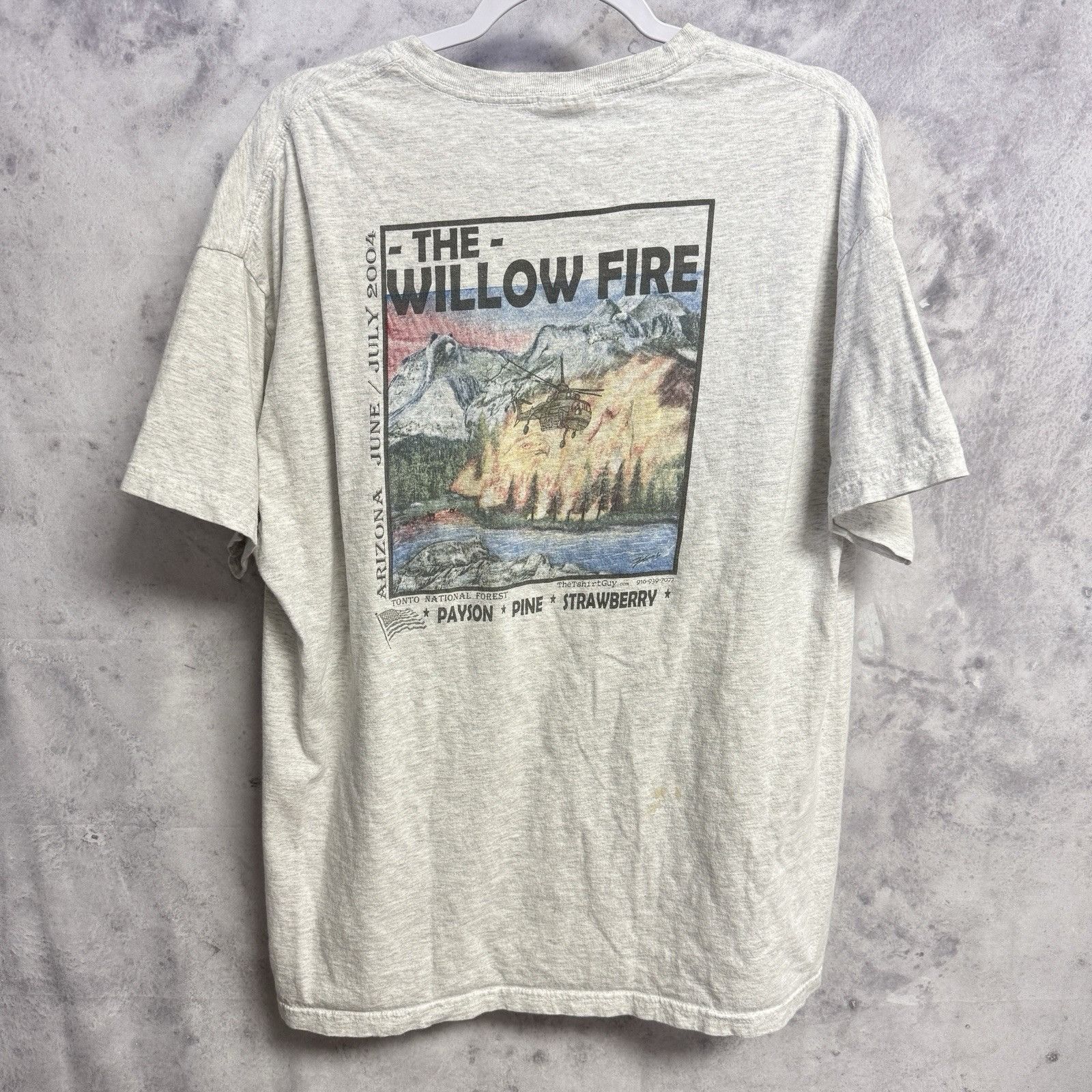 Vintage Vintage Y2K The Willow Fire Arizona Fire Fighter T Shirt Size US XL / EU 56 / 4 - 2 Thumbnail