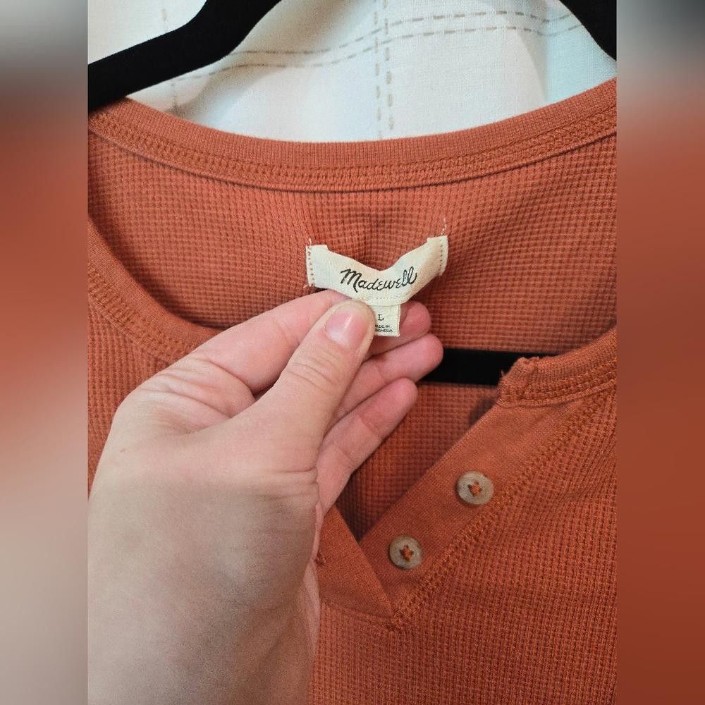 Madewell Madewell Cropped Waffle Tee Size L / US 10 / IT 46 - 3 Thumbnail