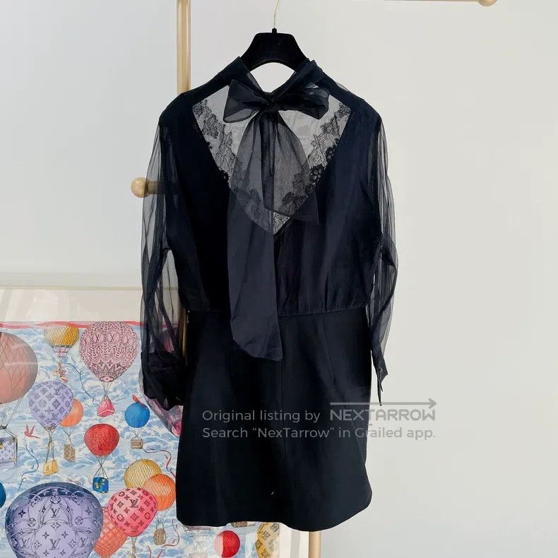 Valentino Valentino Black patchwork lace dress Size M / US 6-8 / IT 42-44 - 2 Thumbnail