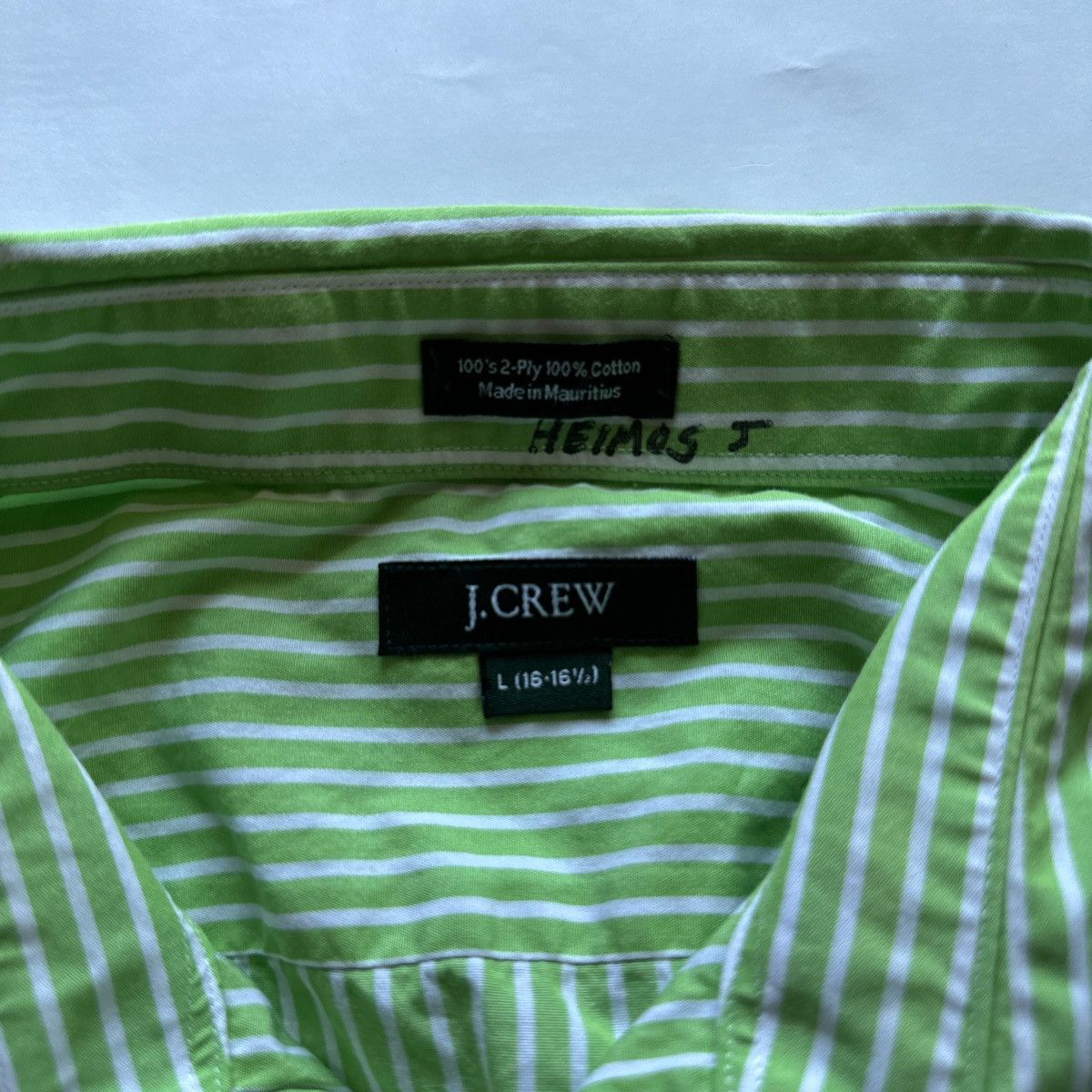 J.Crew Vintage J. crew Green striped button up collared shirt Size US L / EU 52-54 / 3 - 3 Thumbnail