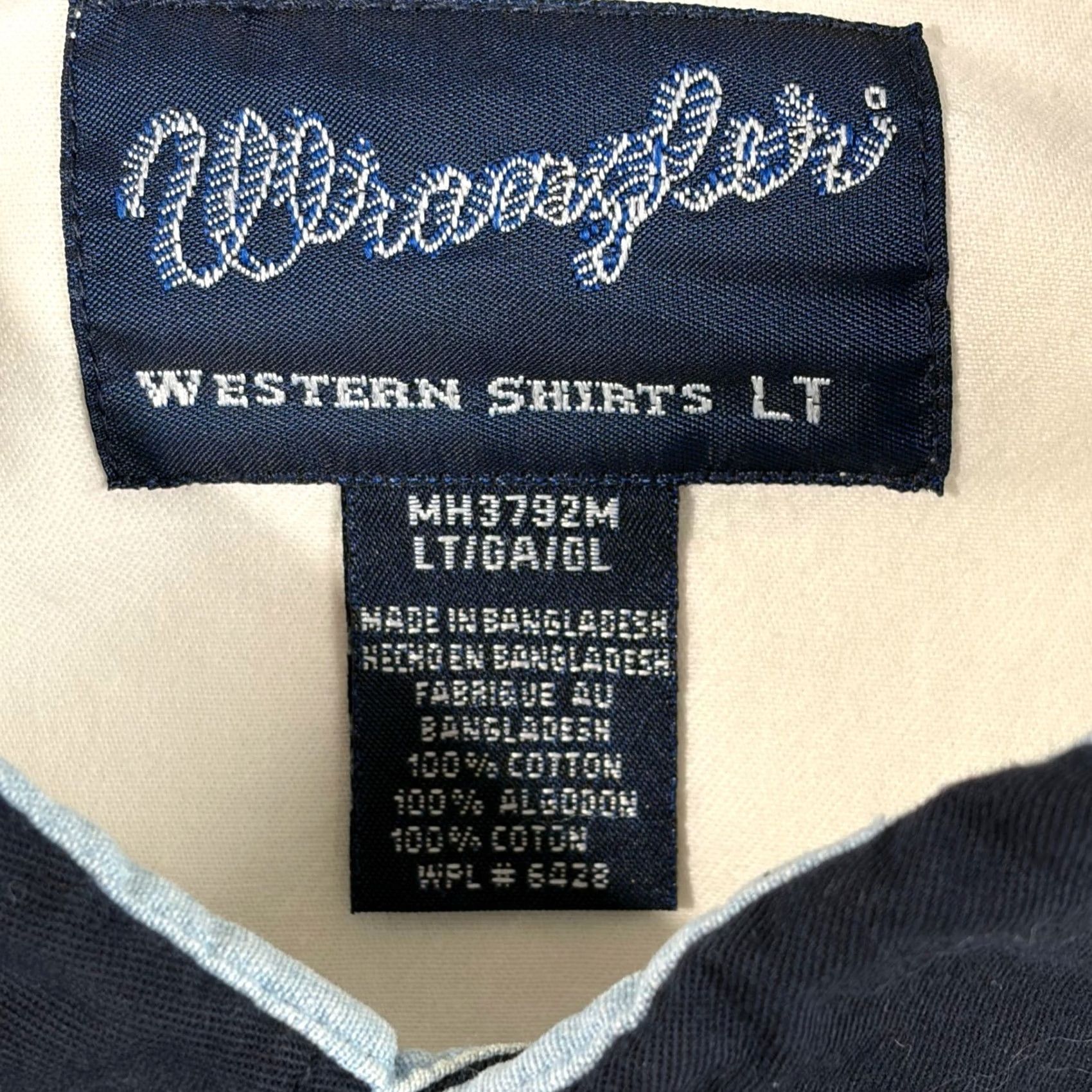 Wrangler Wrangler Western Shirt Mens Large Tall LT Red White Blue Colorblock Brushpopper Size US L / EU 52-54 / 3 - 3 Thumbnail
