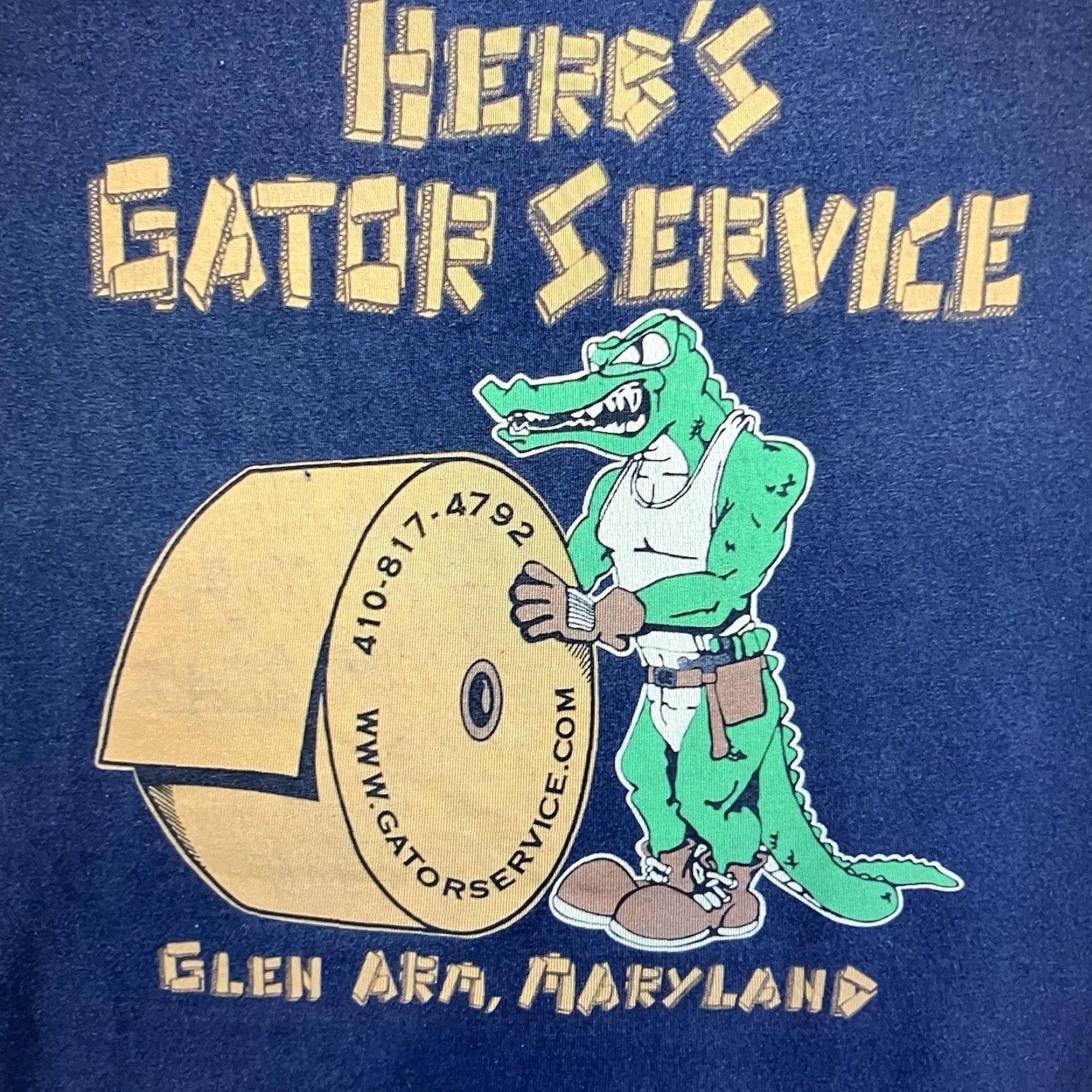 Hanes VINTAGE Hanes Men’s T-Shirt XL Short Sleeve Crew Neck Graphic Print 90s Workwear Gators Blue Size US XL / EU 56 / 4 - 3 Thumbnail