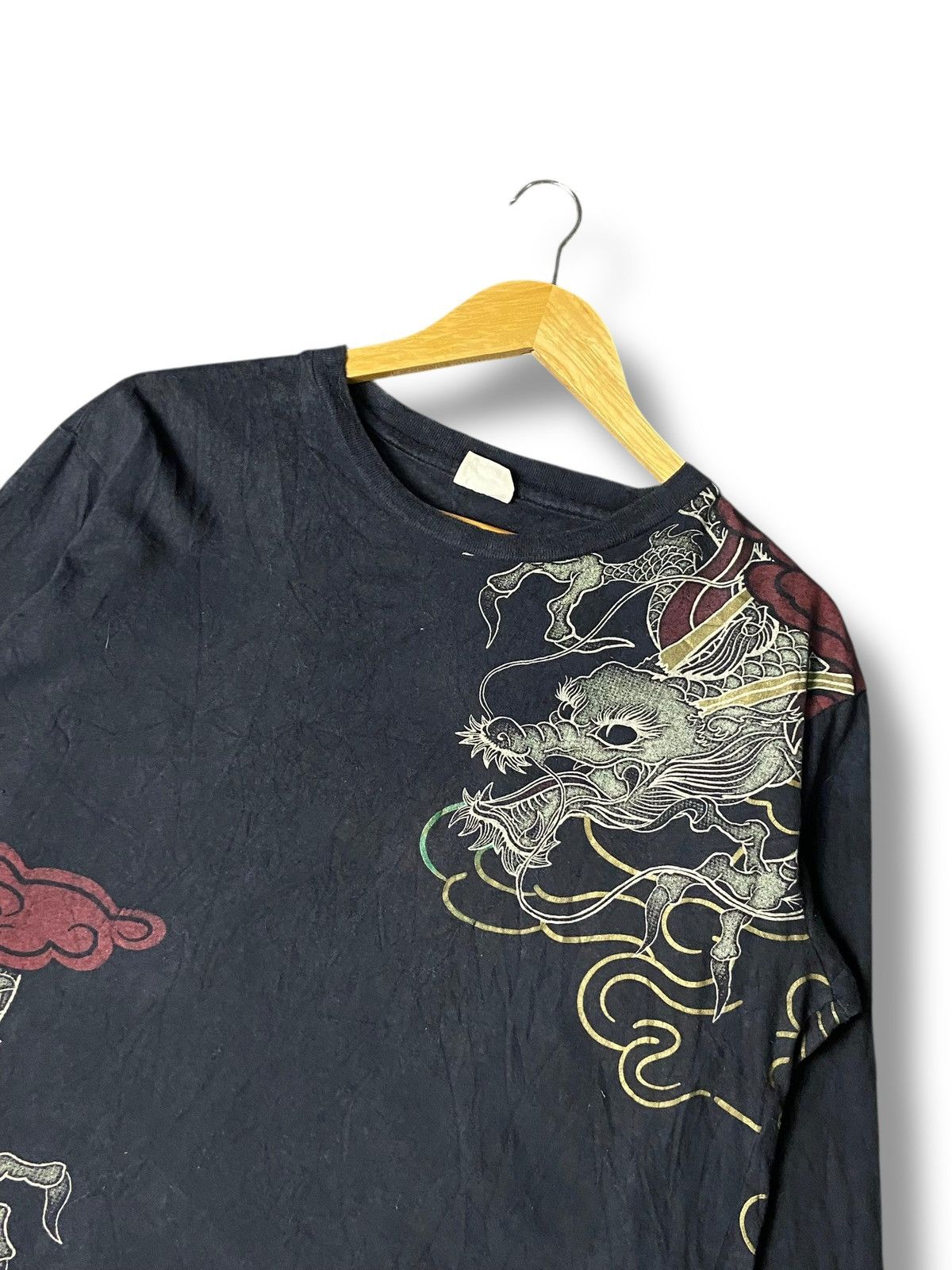 Japanese Brand Space Opera Sukajan Dragon Long Sleeve Tee (152) Size US L / EU 52-54 / 3 - 5 Thumbnail