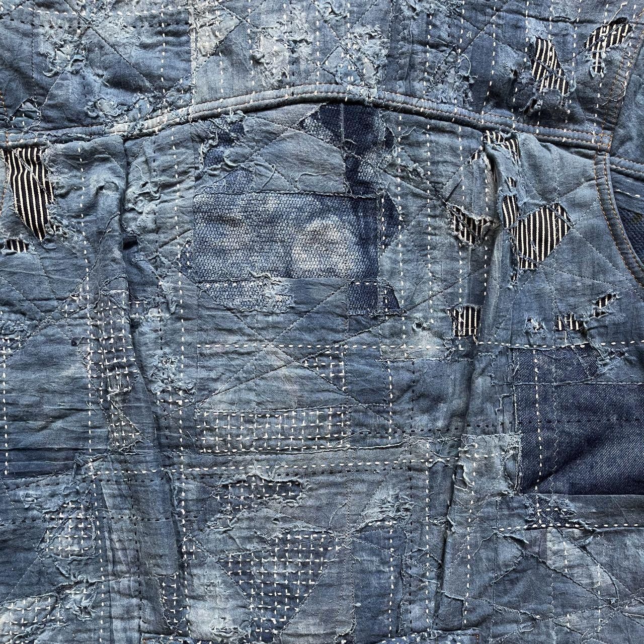 Kapital Indigo Boro Sashiko Denim Jacket Size US L / EU 52-54 / 3 - 6 Thumbnail