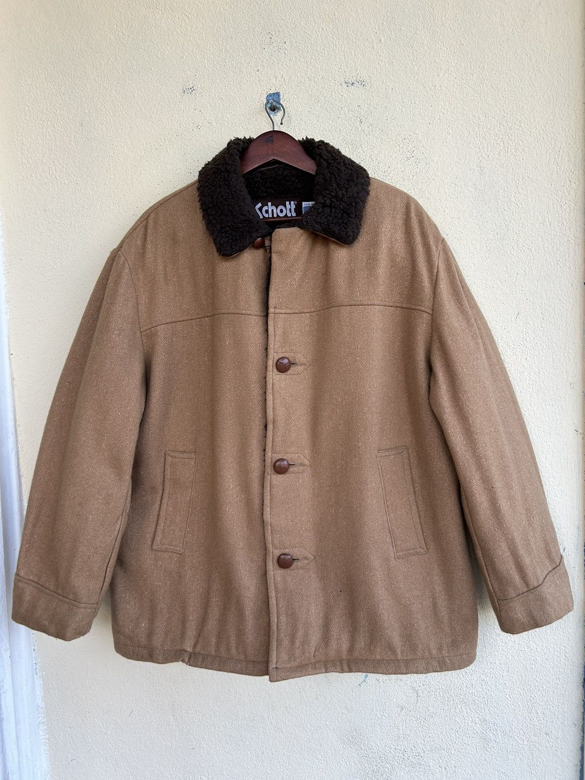 Schott × Vintage Schott NYC Wool Sherpa Jacket Size US L / EU 52-54 / 3 - 1 Thumbnail