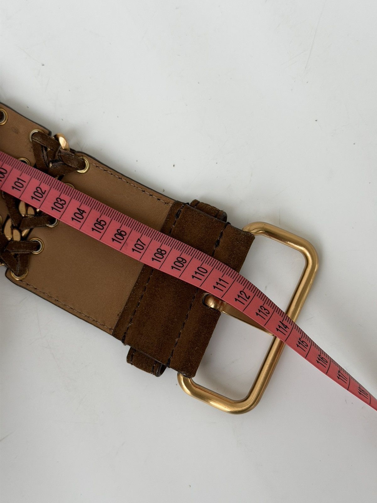Prada PRADA Chain Suede Wide Brown Belt vintage leather western Size ONE SIZE - 20 Thumbnail