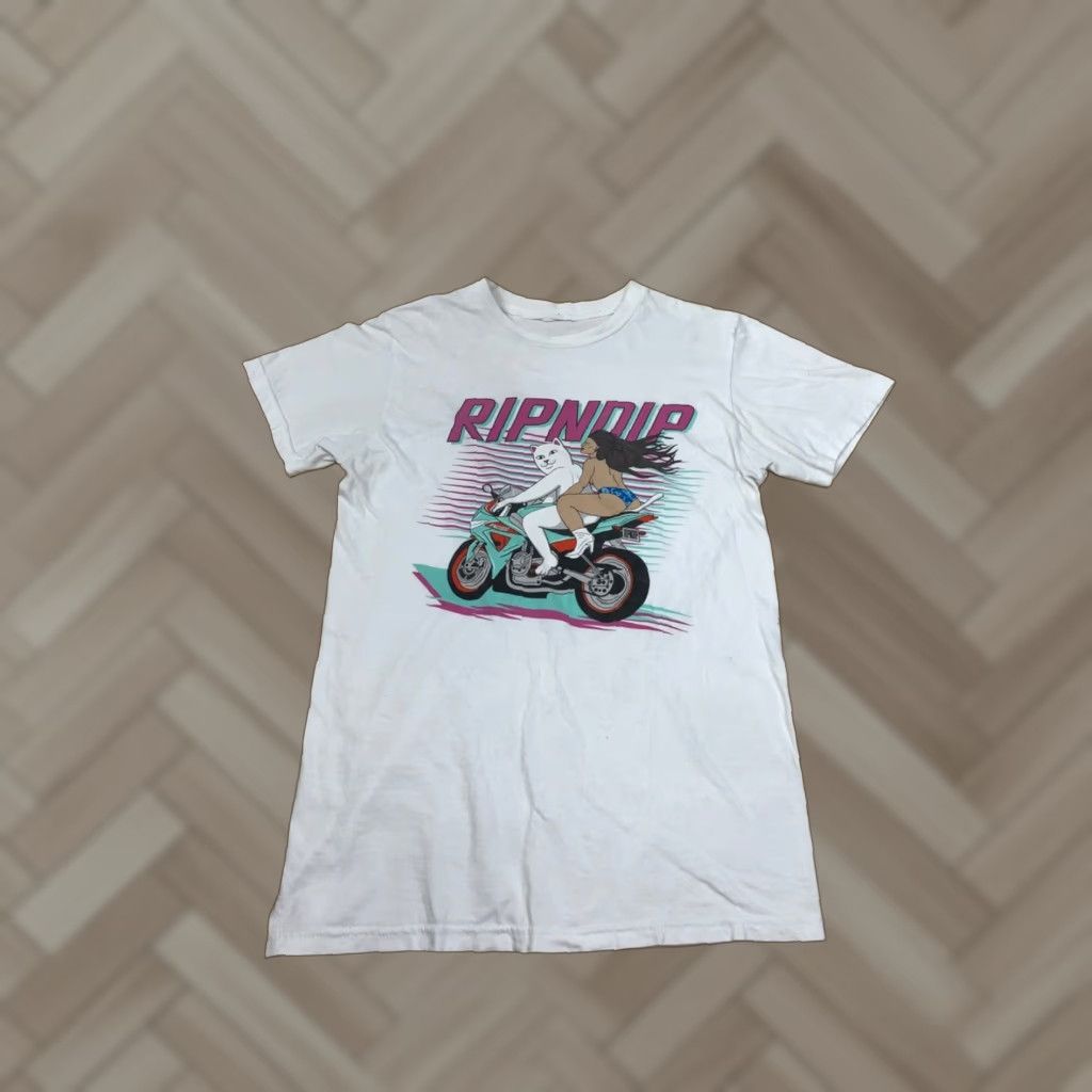 RIPNDIP VINTAGE Rip N Dip Graphic T Shirt XS White Motorcycle Racing 5336 Mens Size US XS / EU 42 / 0 - 1 Thumbnail